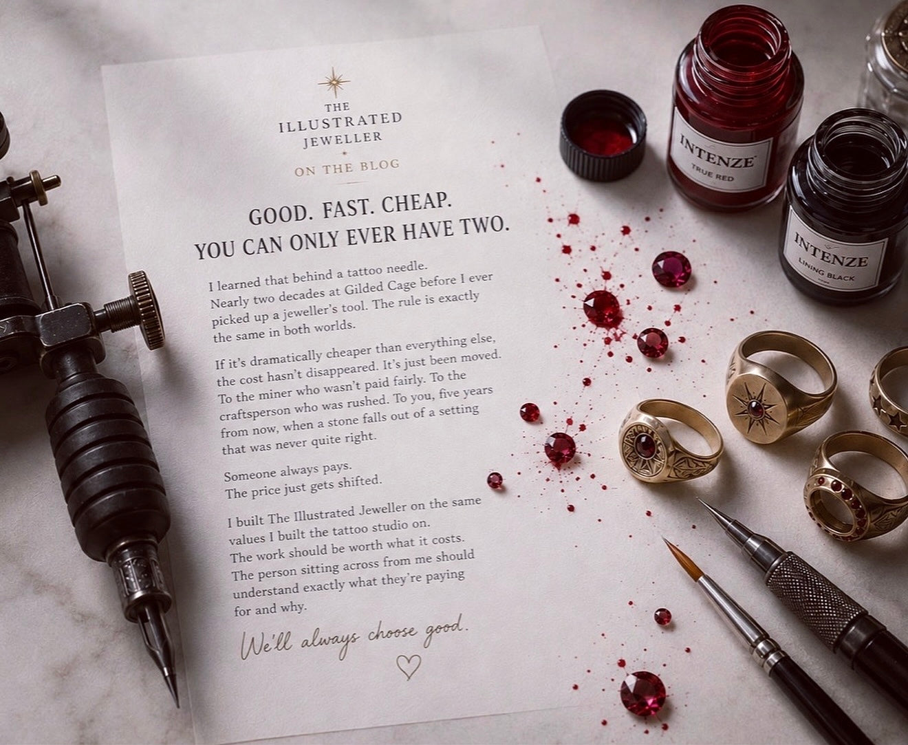 Good, Fast, Cheap. Why You Can Only Ever Have Two — In Tattooing and in Jewellery