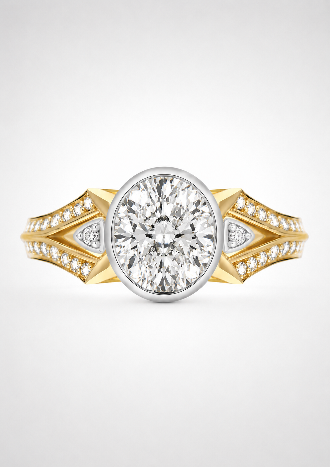 LUMORA Round Diamond Ring | Mixed Gold Design