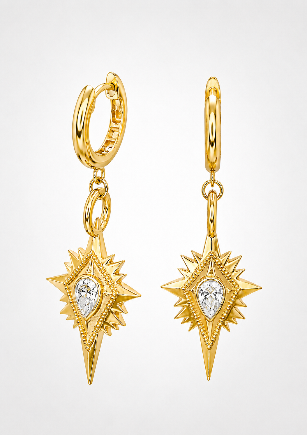 Northern Star Diamond Huggie Hoop Earrings