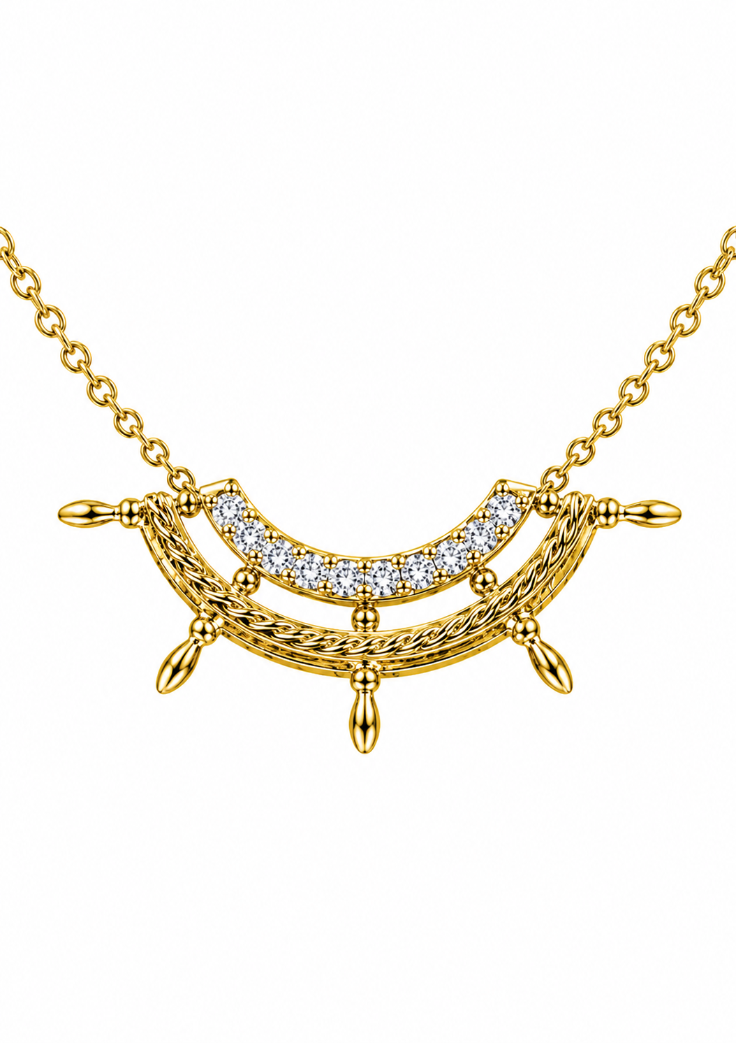 Shipwreck Wheel Diamond Necklace