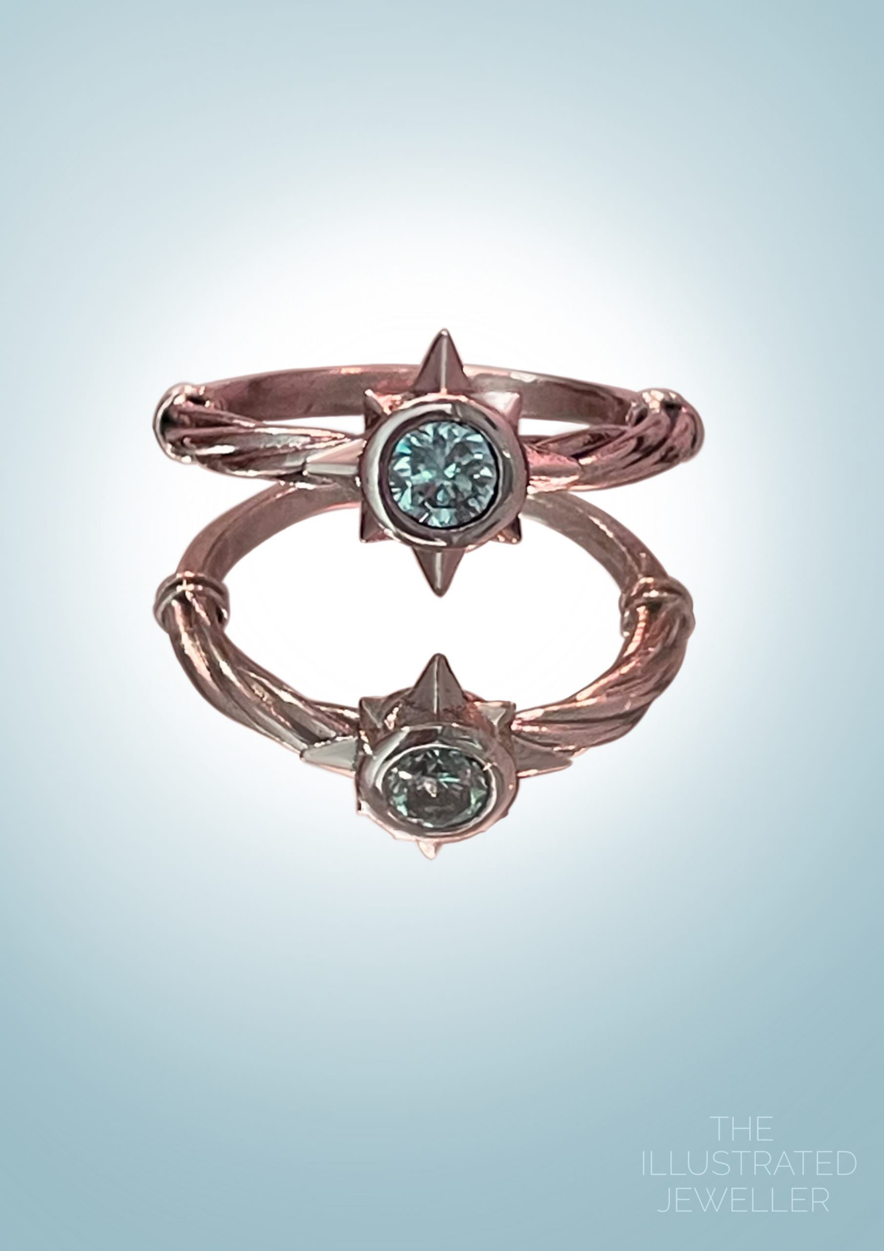 Diamond nautical star ring, rose gold