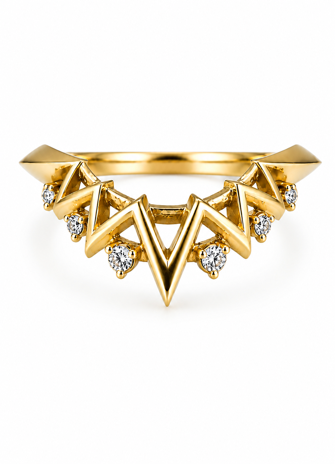 Compass & Crescent Moon Diamond Ring