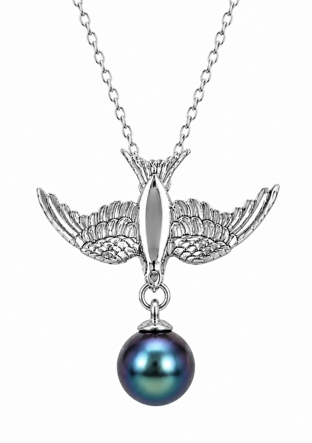Safe Return Swallow — Peacock Pearl Drop Pendant