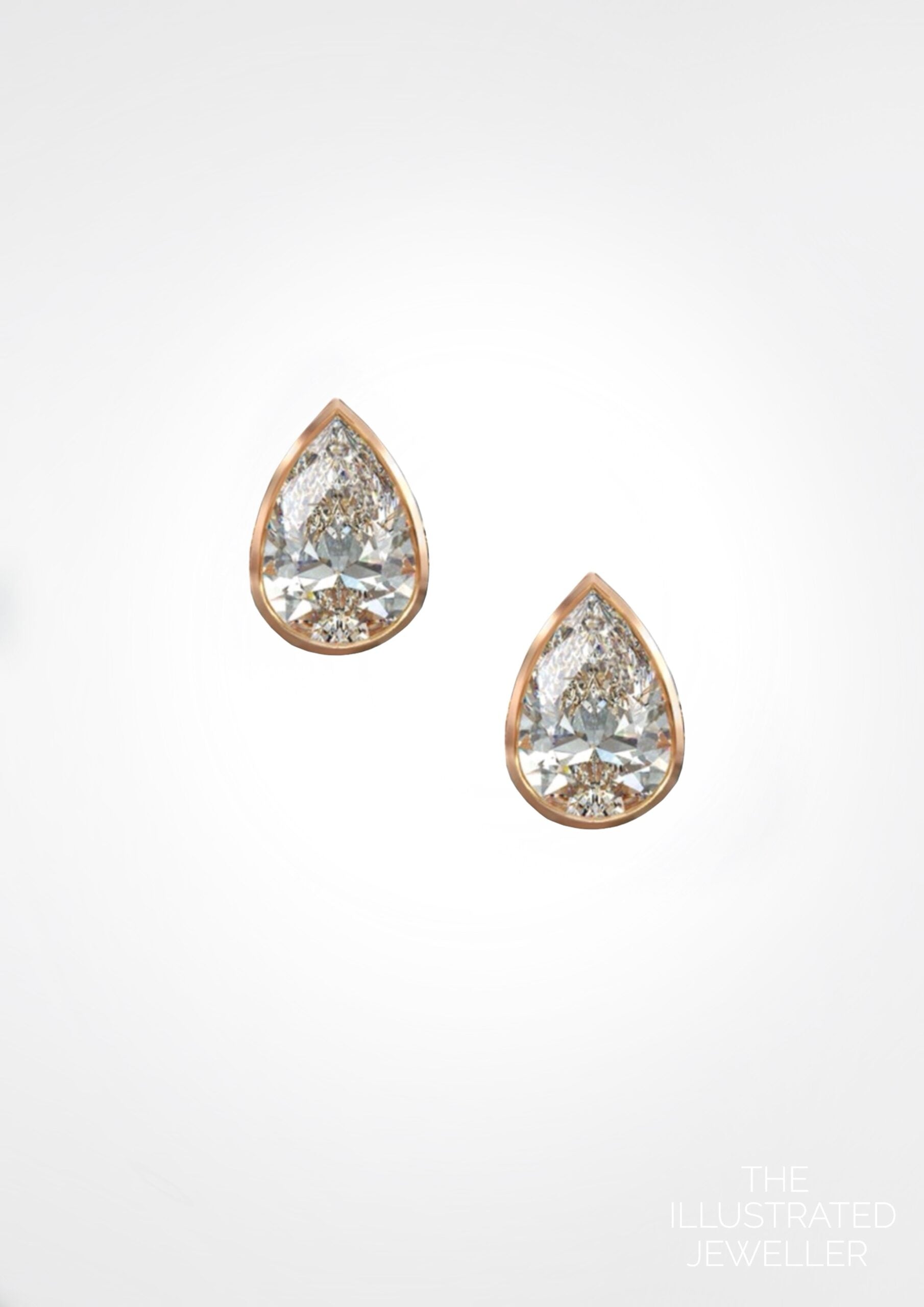 Pear diamond stud earrings Rose gold