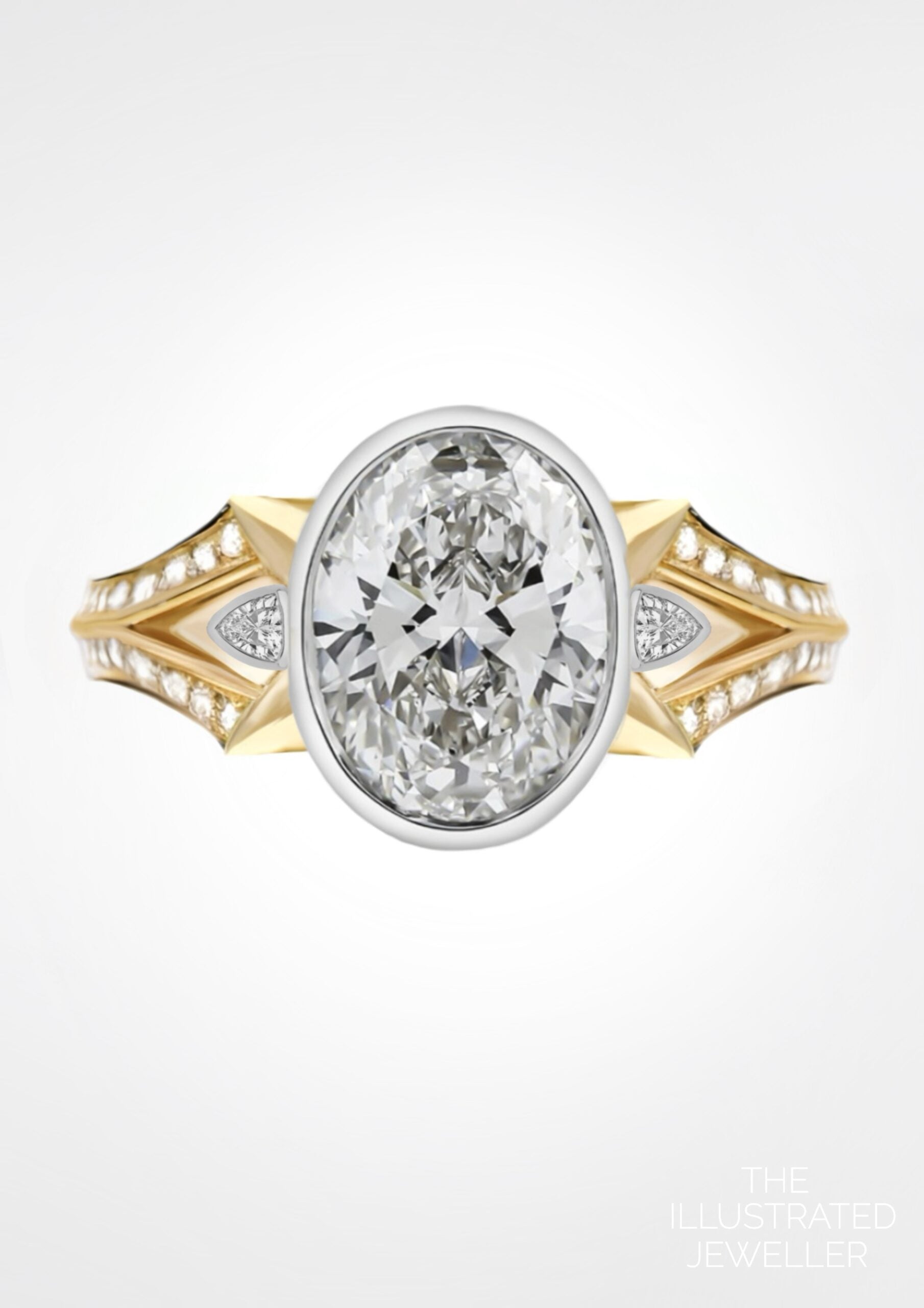 LUMORA Oval Diamond Ring Mixed Gold Design