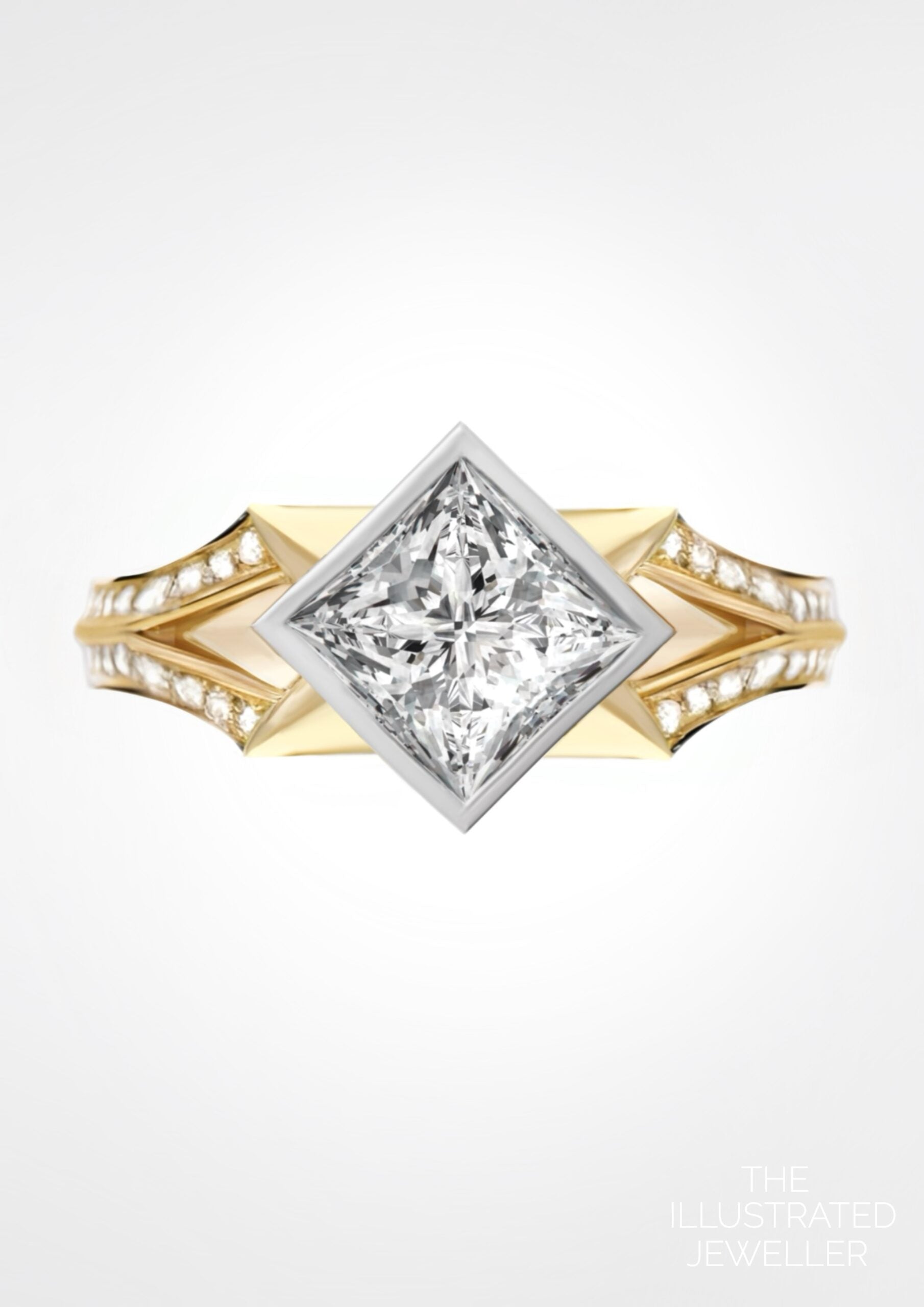 LUMORA Princess Diamond Ring | Mixed Gold Design