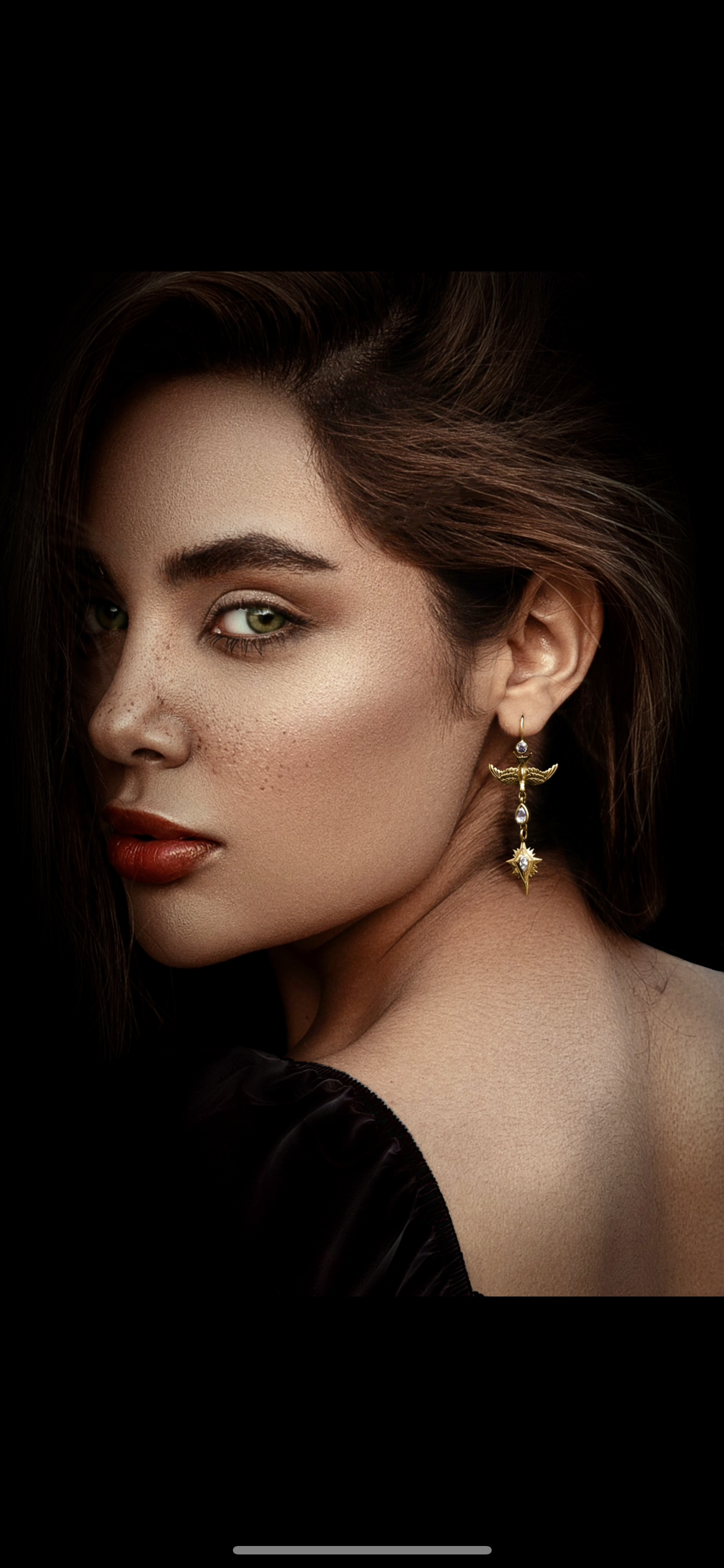 Swallow Bird Mismatched Gold Earrings - Celestial Statement jewellery