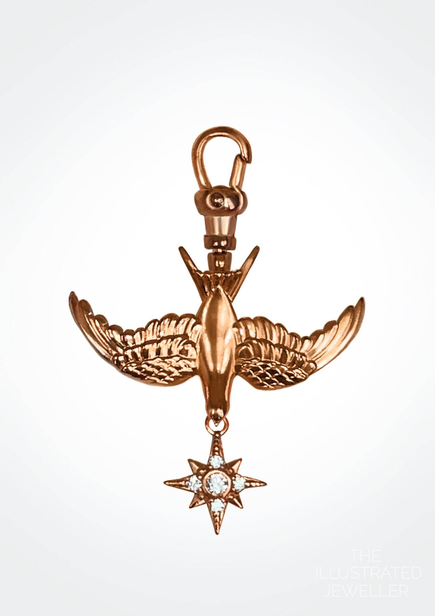 “Safe return” Golden swallow 8 pointed star charm
