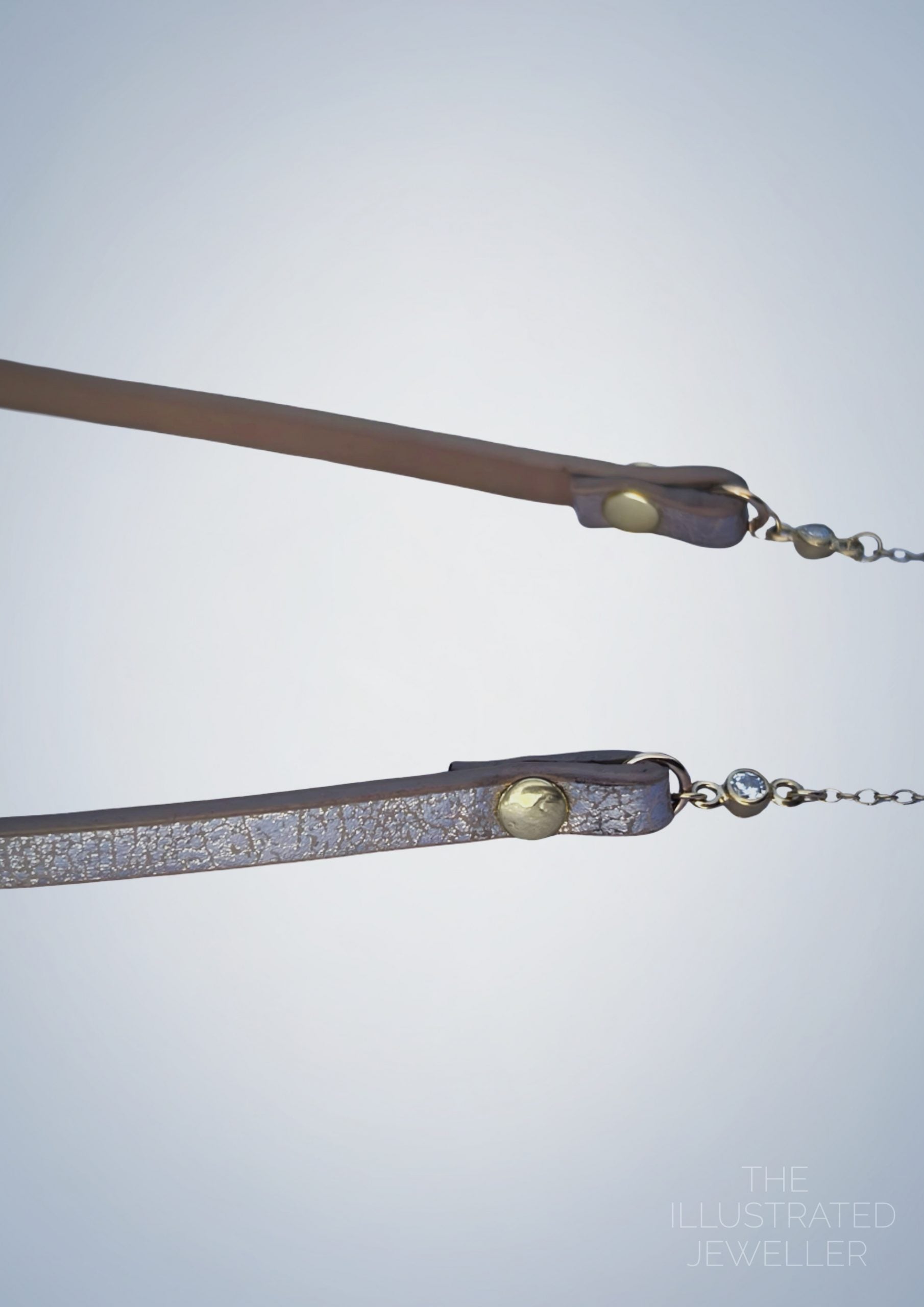 Northern star gold pendant, vegan leather strap, ultra thin trace chain
