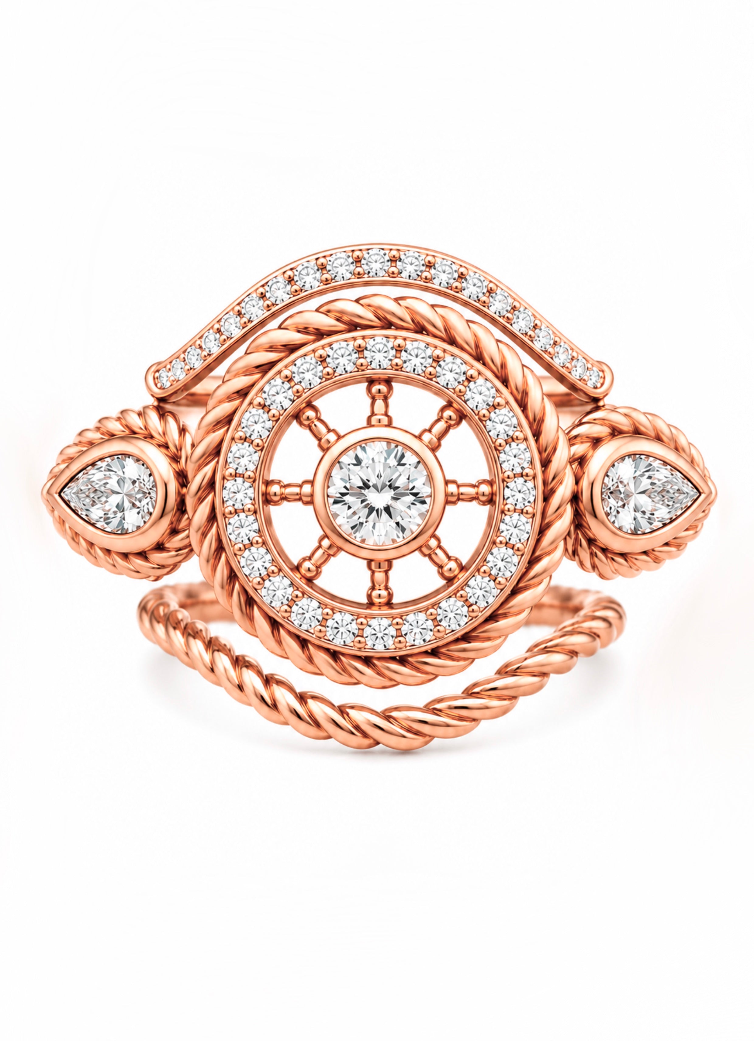 Eye of the Storm Diamond Ring Stack