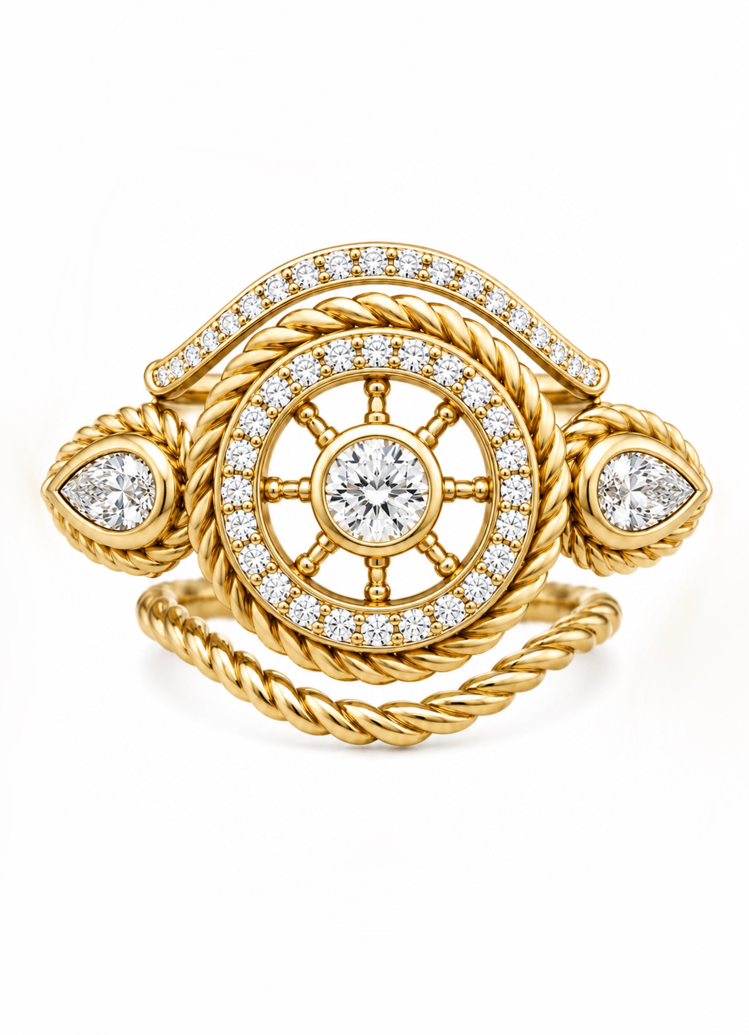 Eye of the Storm Diamond Ring Stack