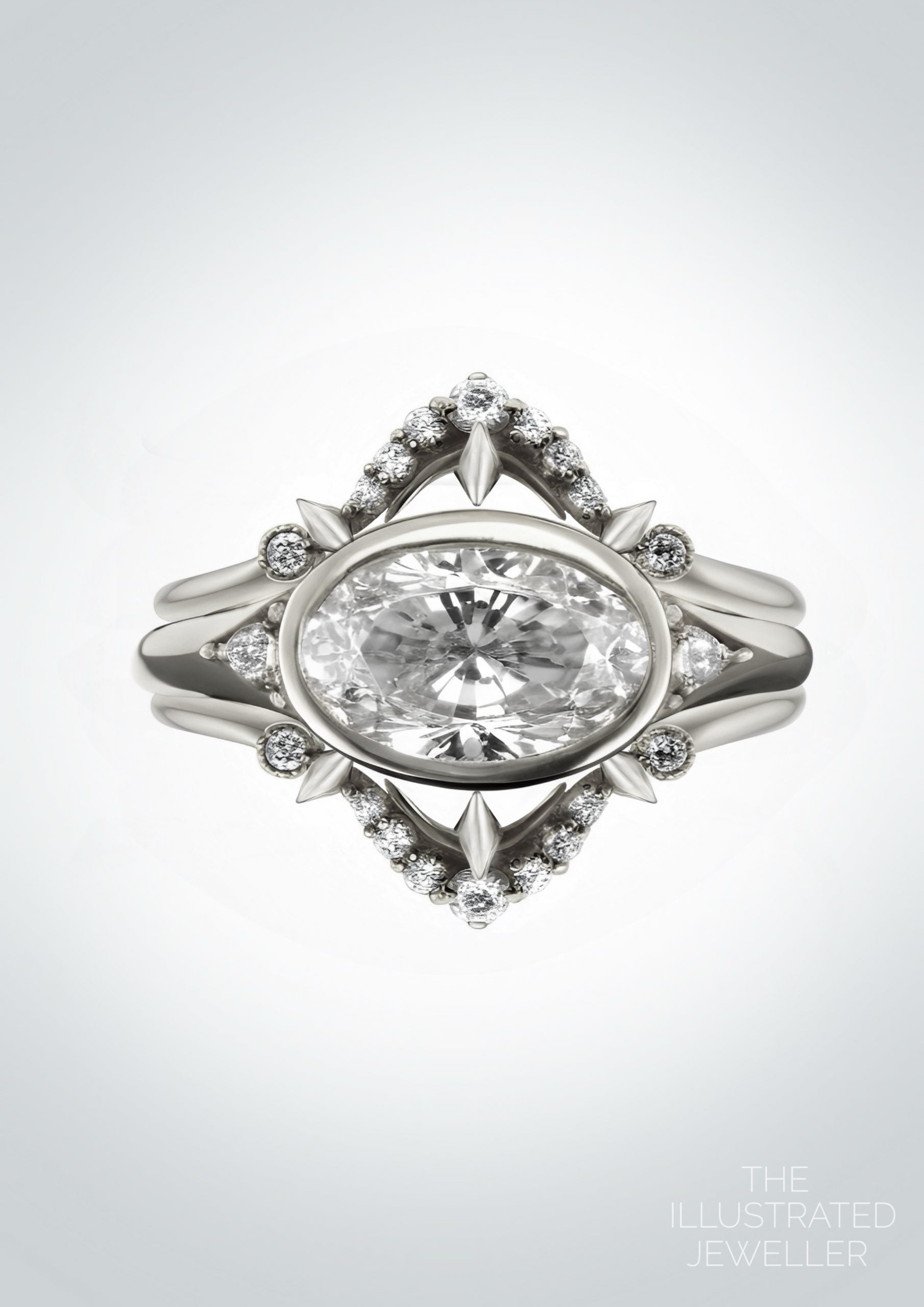 Diamond bridal stack in white gold