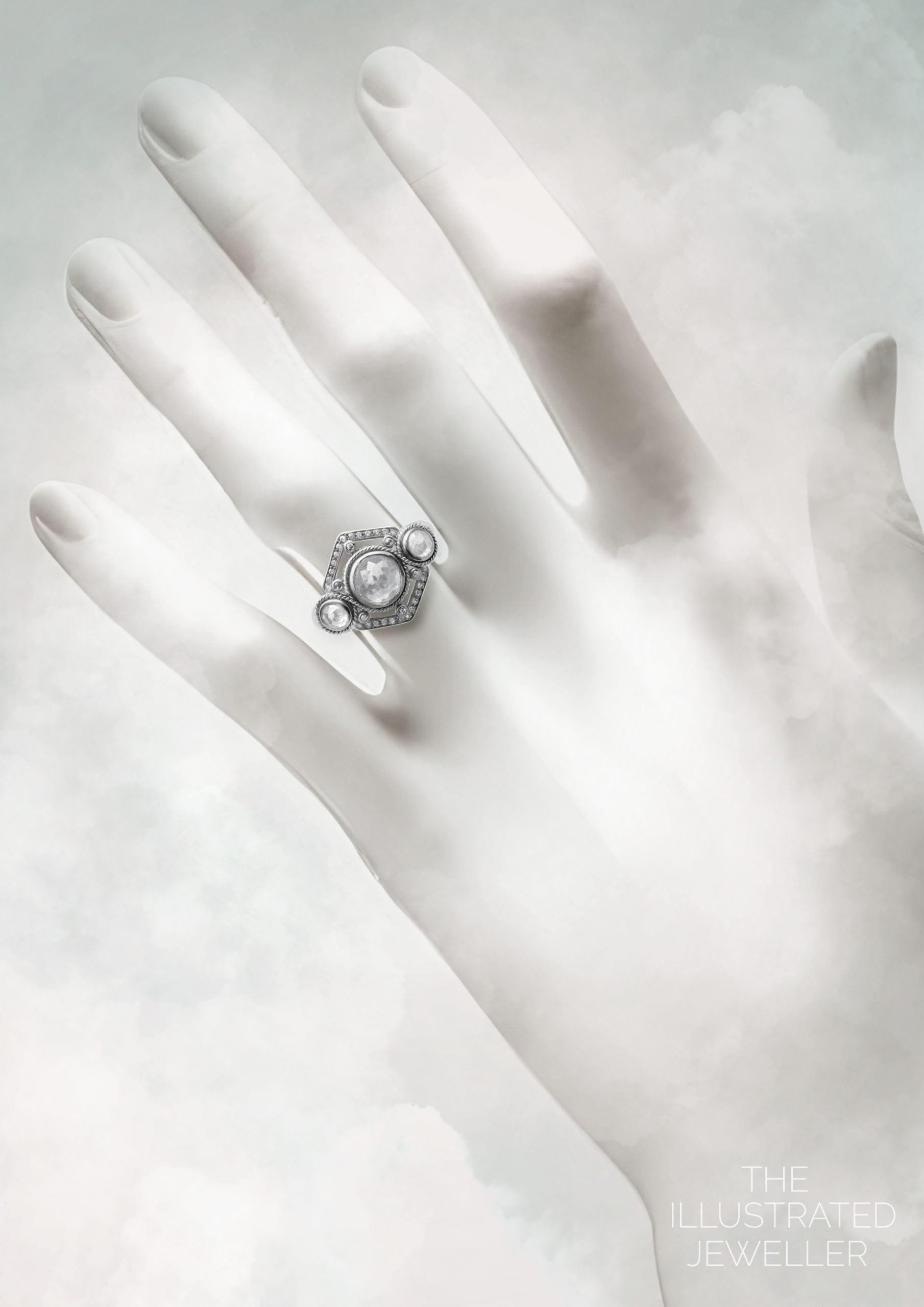“Celestial Ring” White Gold diamond bridal stack