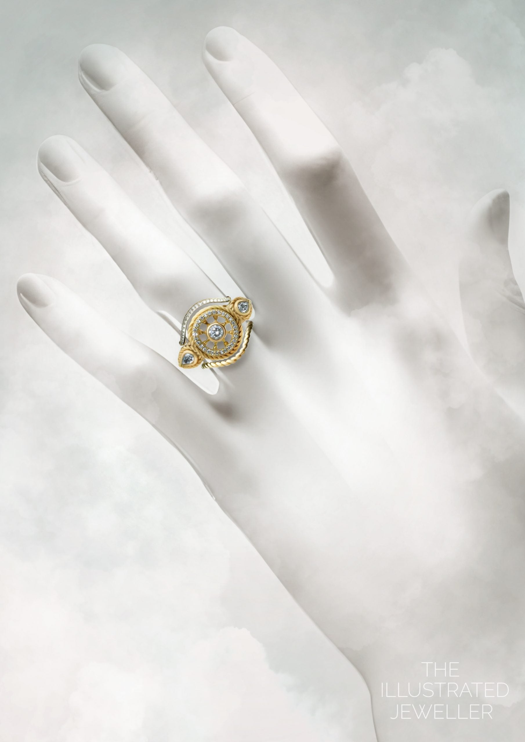 Eye of the Storm Diamond Ring Stack