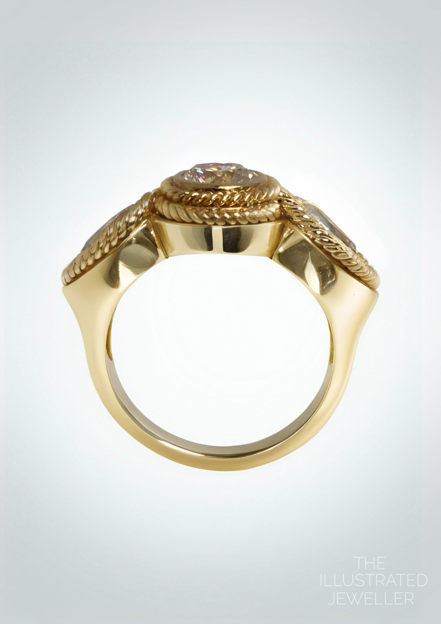 Infinity Ship Rope Trilogy Diamond Ring