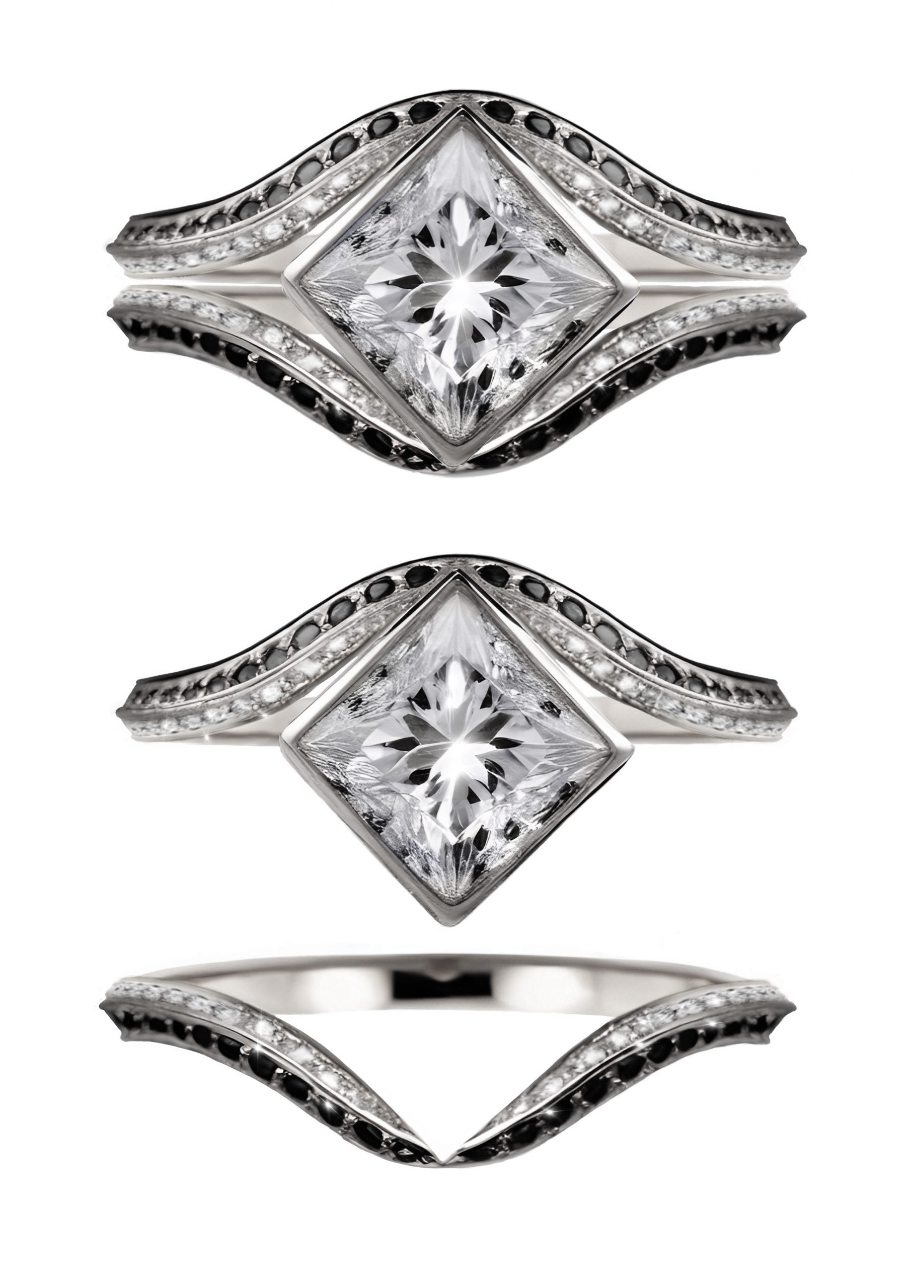 Starlight diamond bridal set white gold