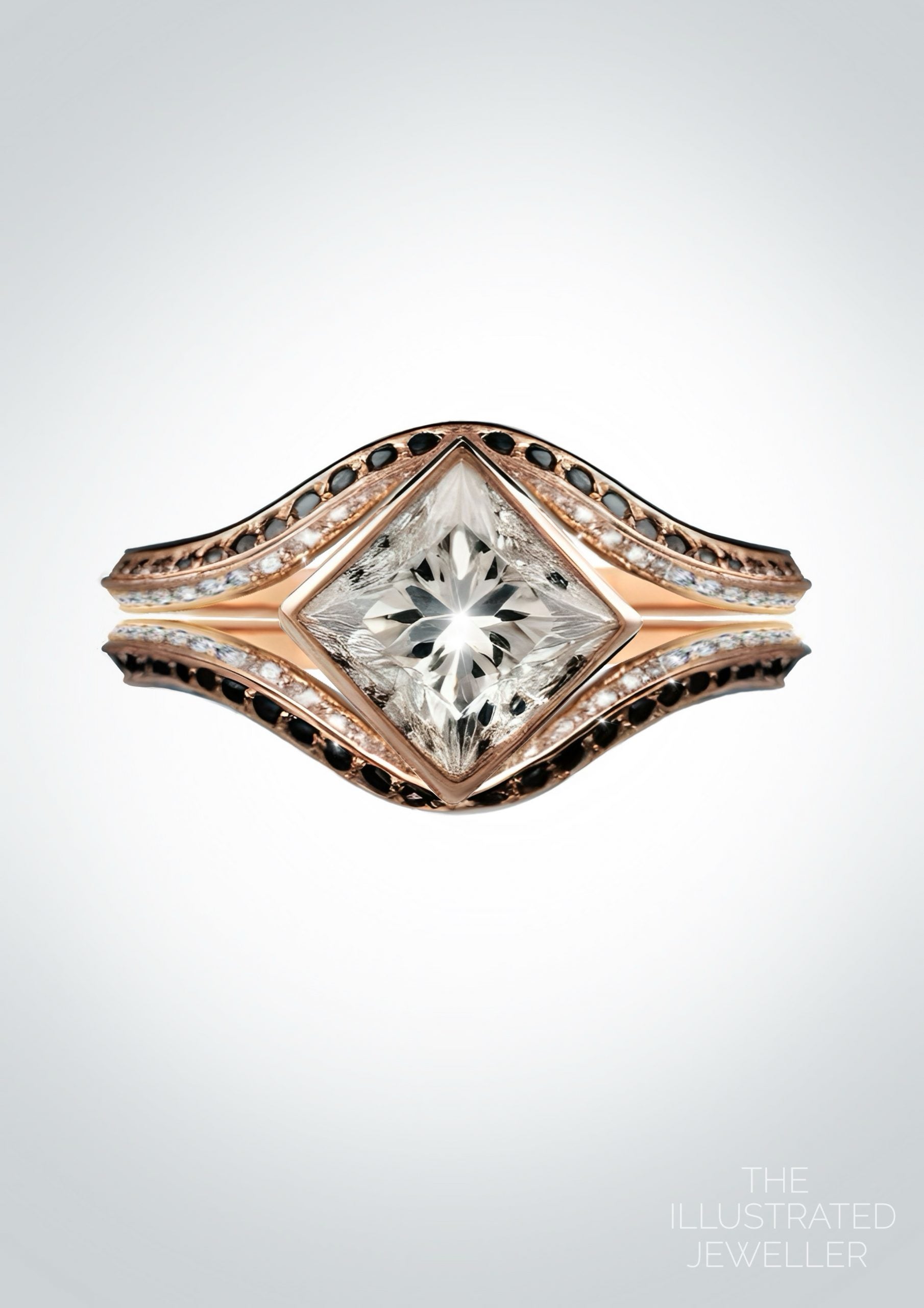 rose gold diamond bridal set