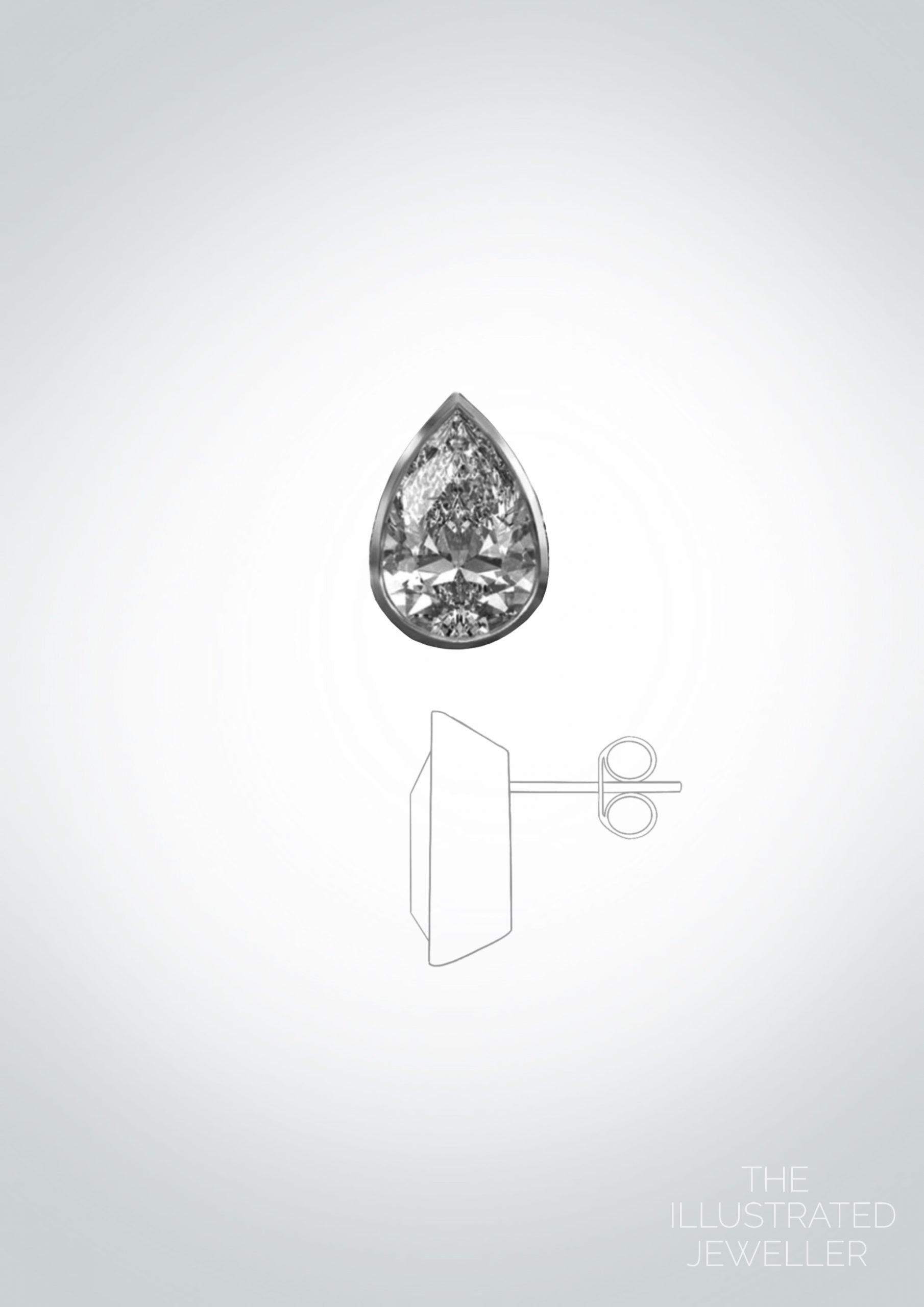 Pear diamond stud earrings White gold