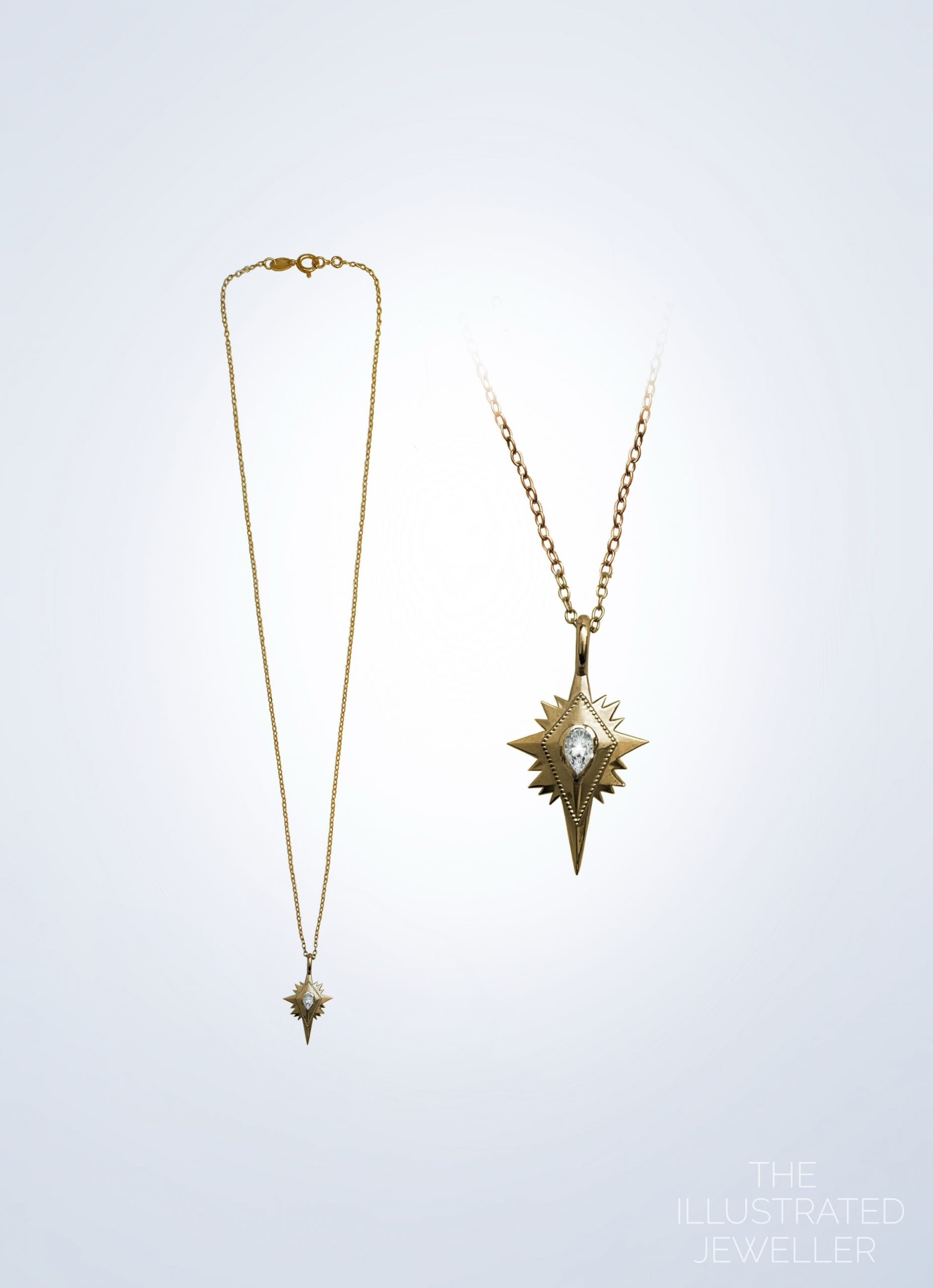 Gold Northern Star Pendant, Ultra Thin Trace Chain