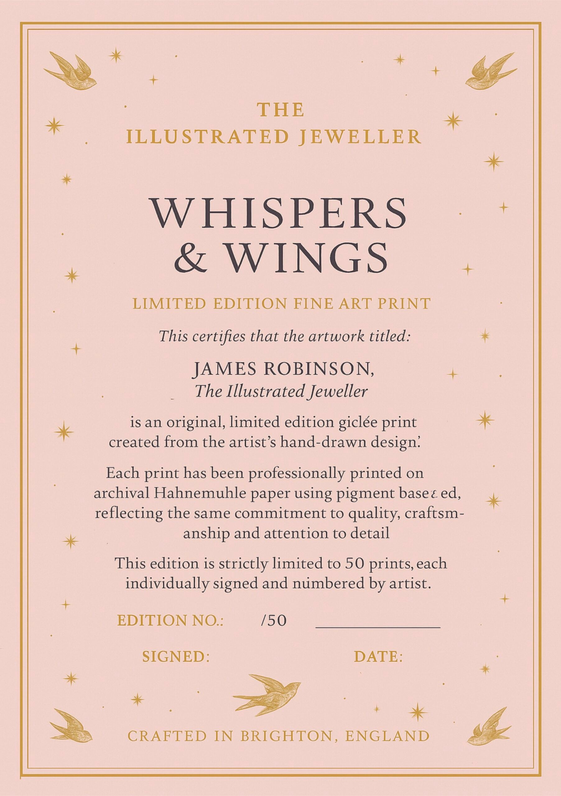 Xmas Luxe Gift Set – Swallow Charm & Whispers and Wings Print