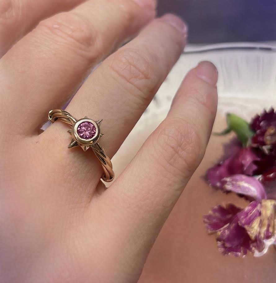 Diamond nautical star ring, rose gold