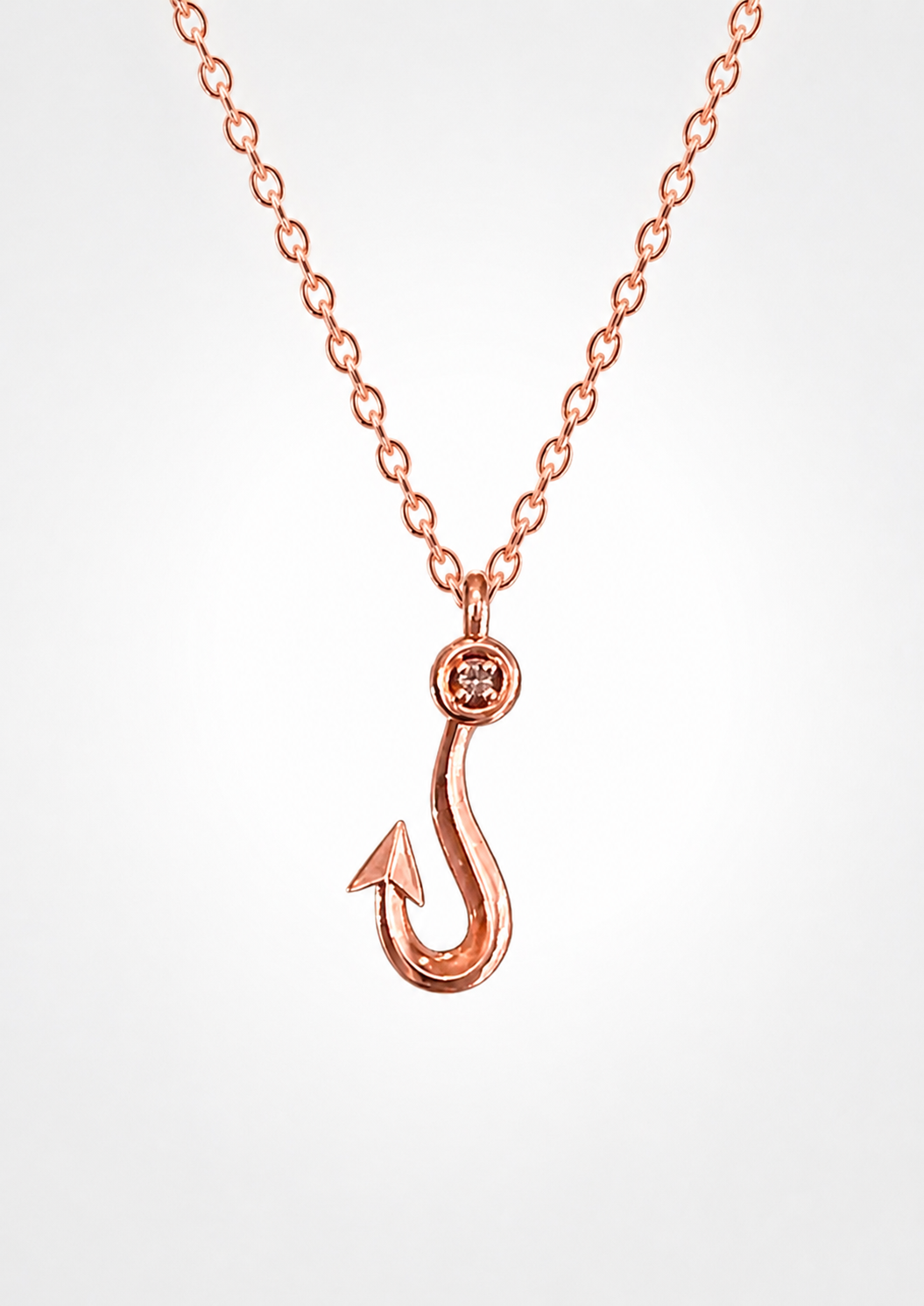 Fisherman’s Hook Diamond Pendant Necklace