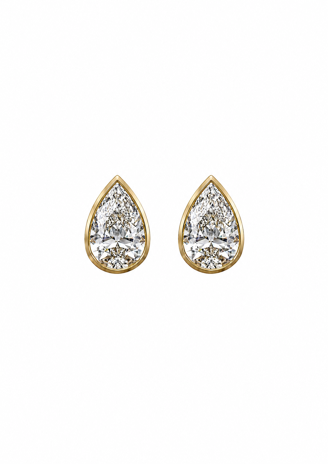 Pear Diamond Stud Earrings