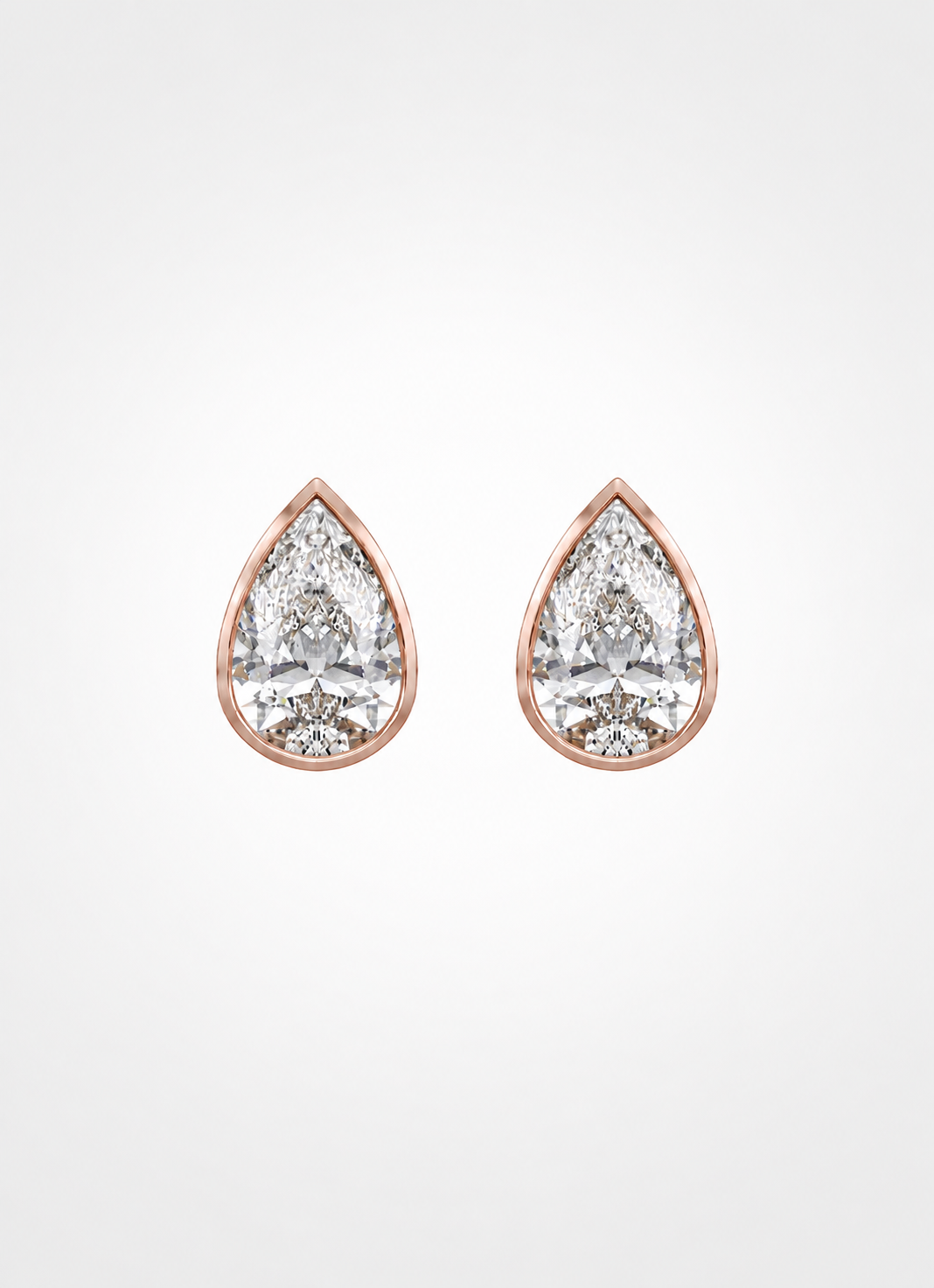 Pear Diamond Stud Earrings