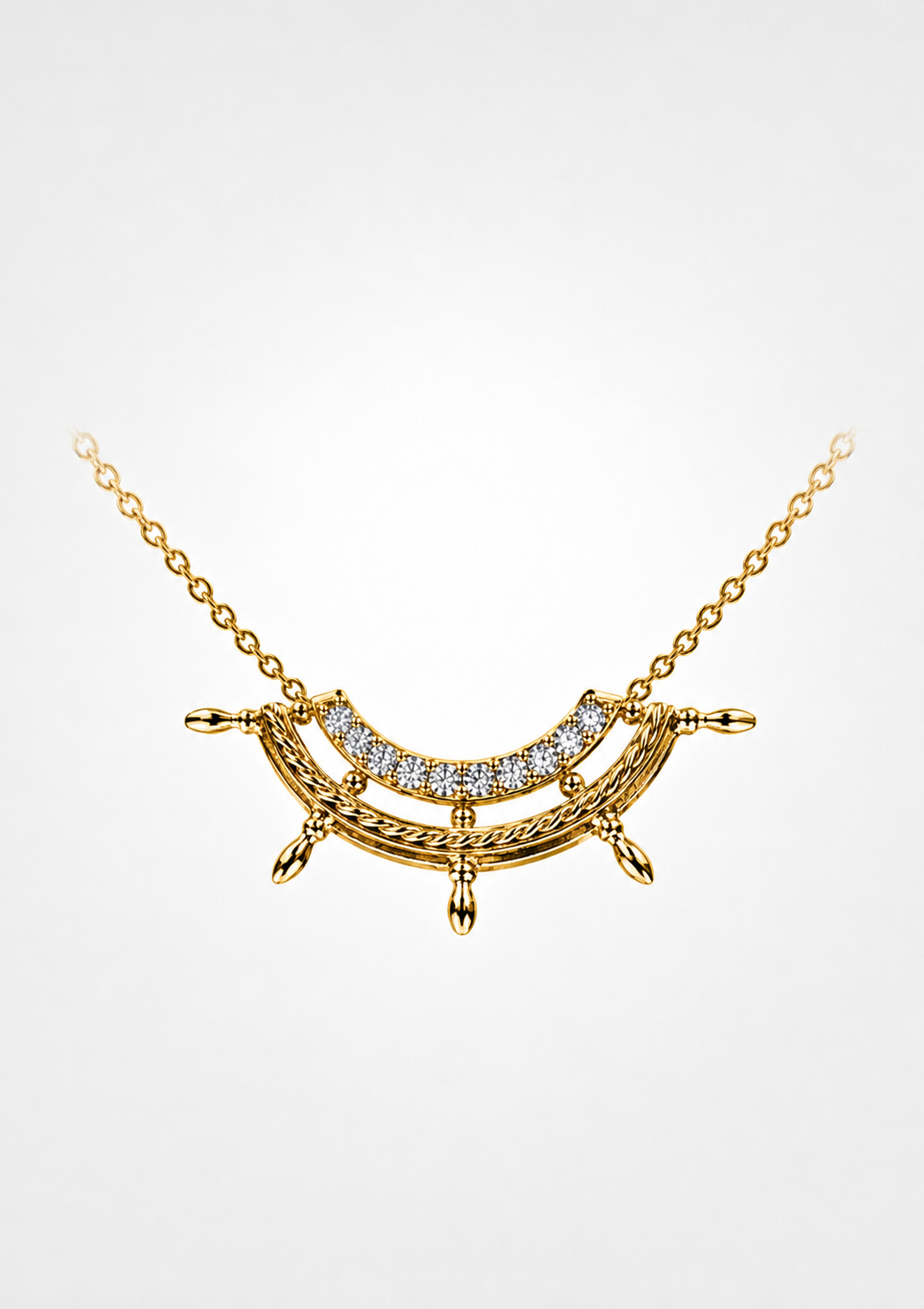 Shipwreck Wheel Diamond Necklace