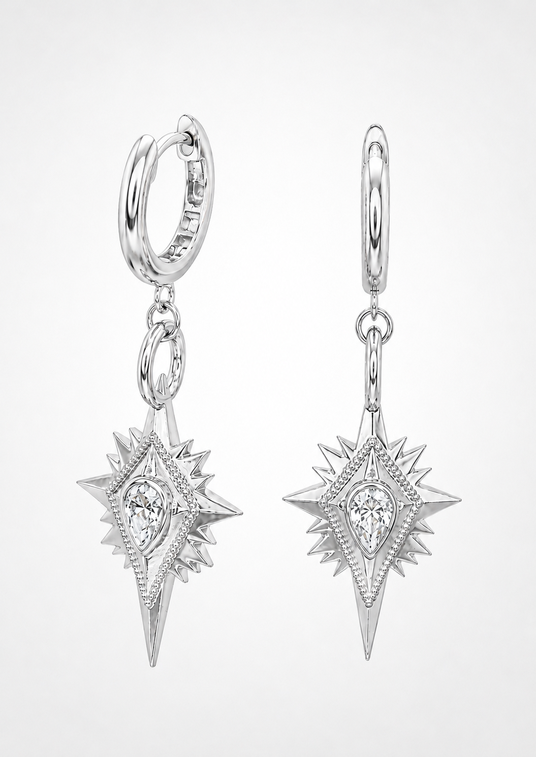 Northern Star Diamond Huggie Hoop Earrings