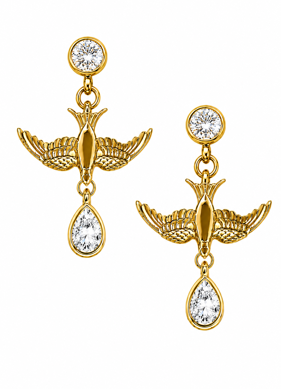 Swallow Swoop Diamond Drop Earrings