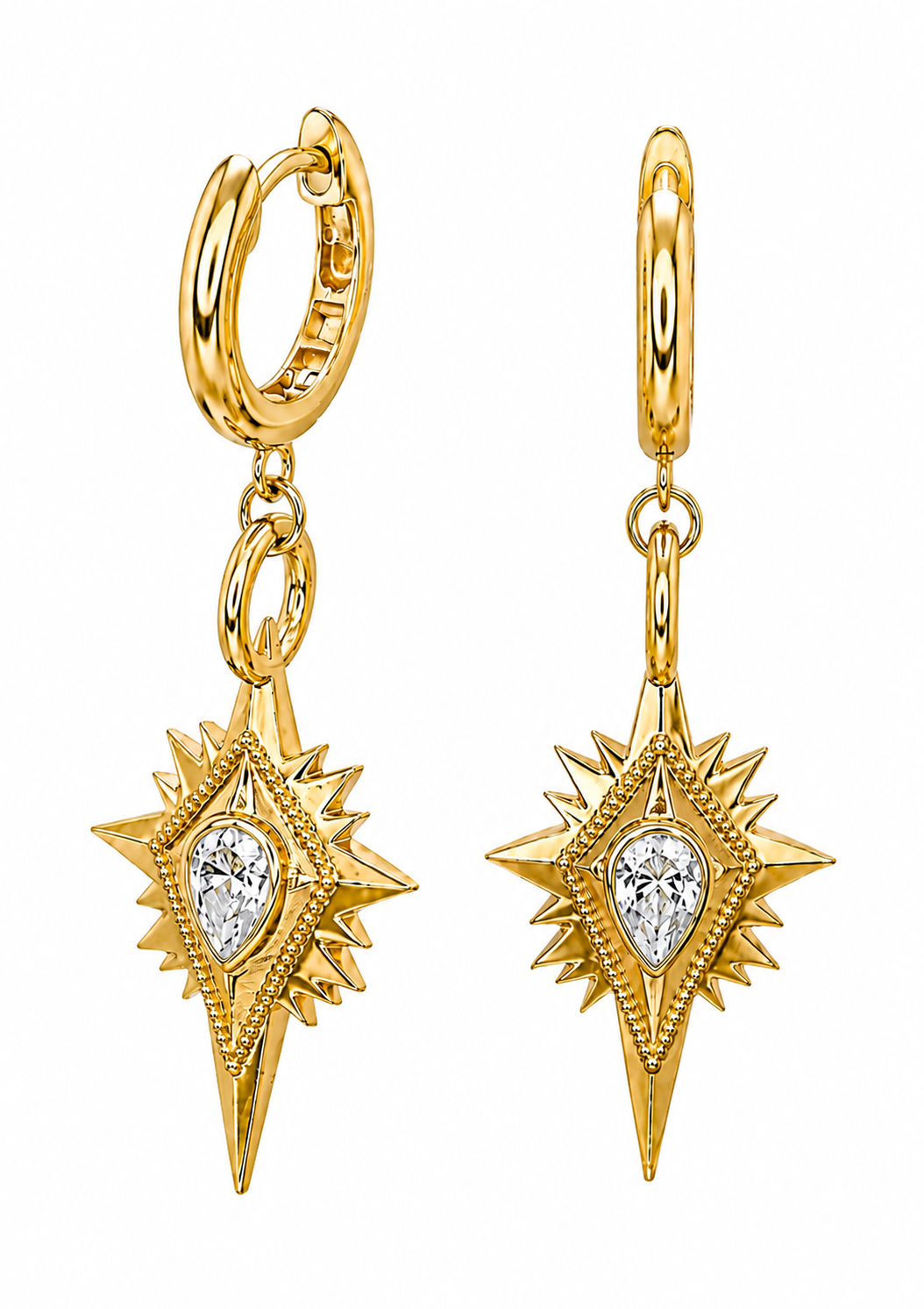 Northern Star Diamond Huggie Hoop Earrings