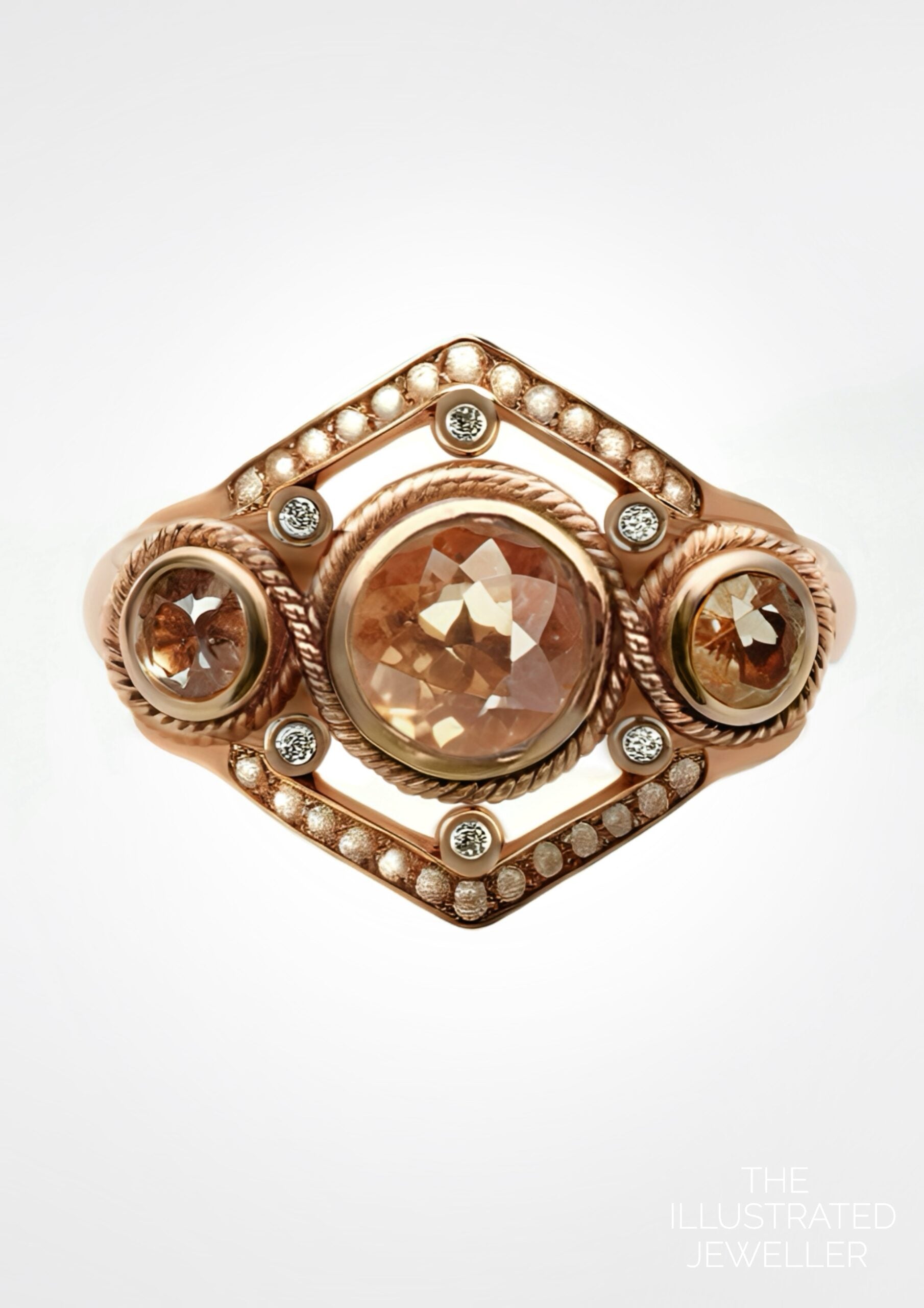 "Celestial Ring" rose Gold diamond bridal stack