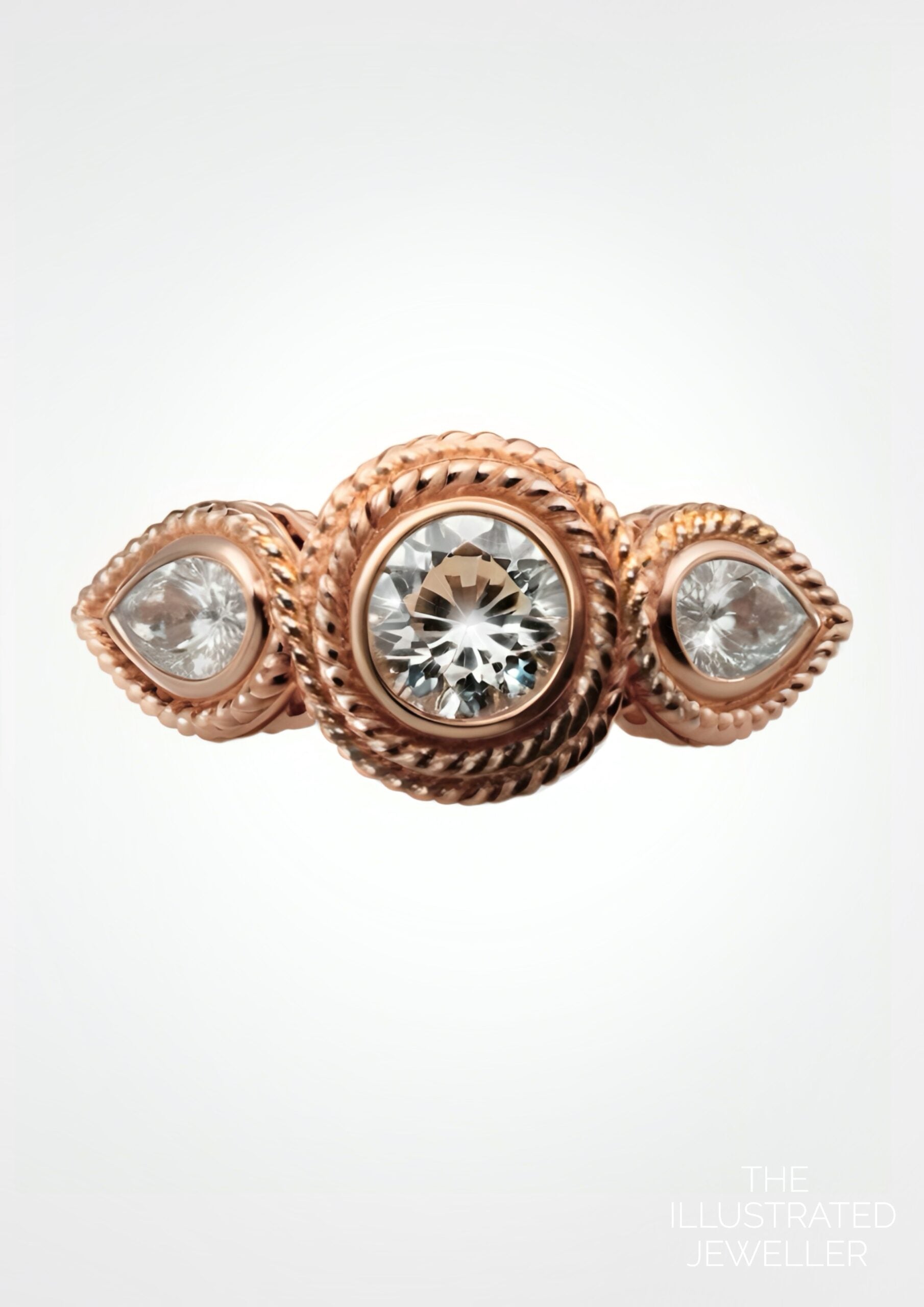 Infinity ship rope diamond engagement ring in Rose gold