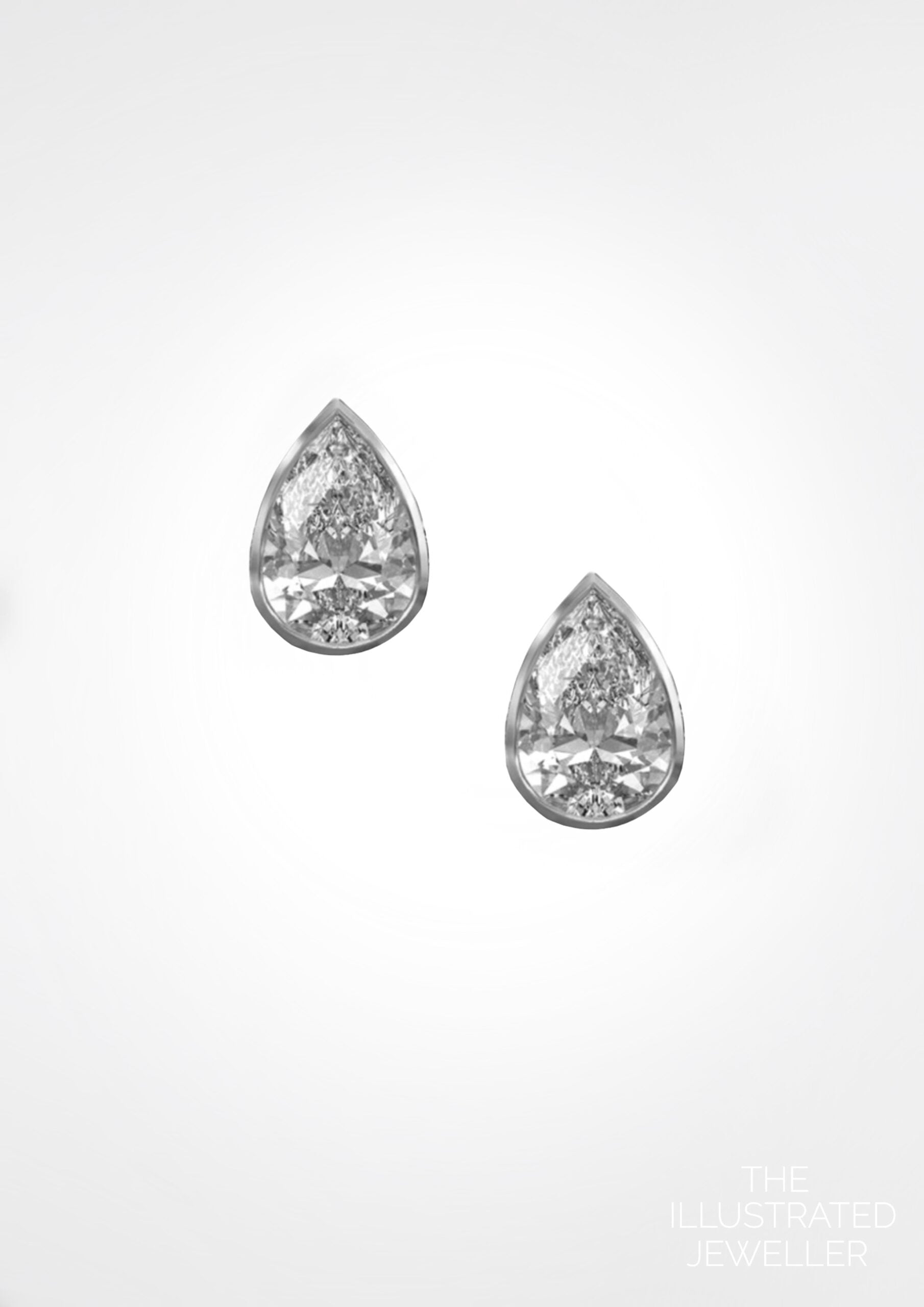 Pear diamond stud earrings White gold