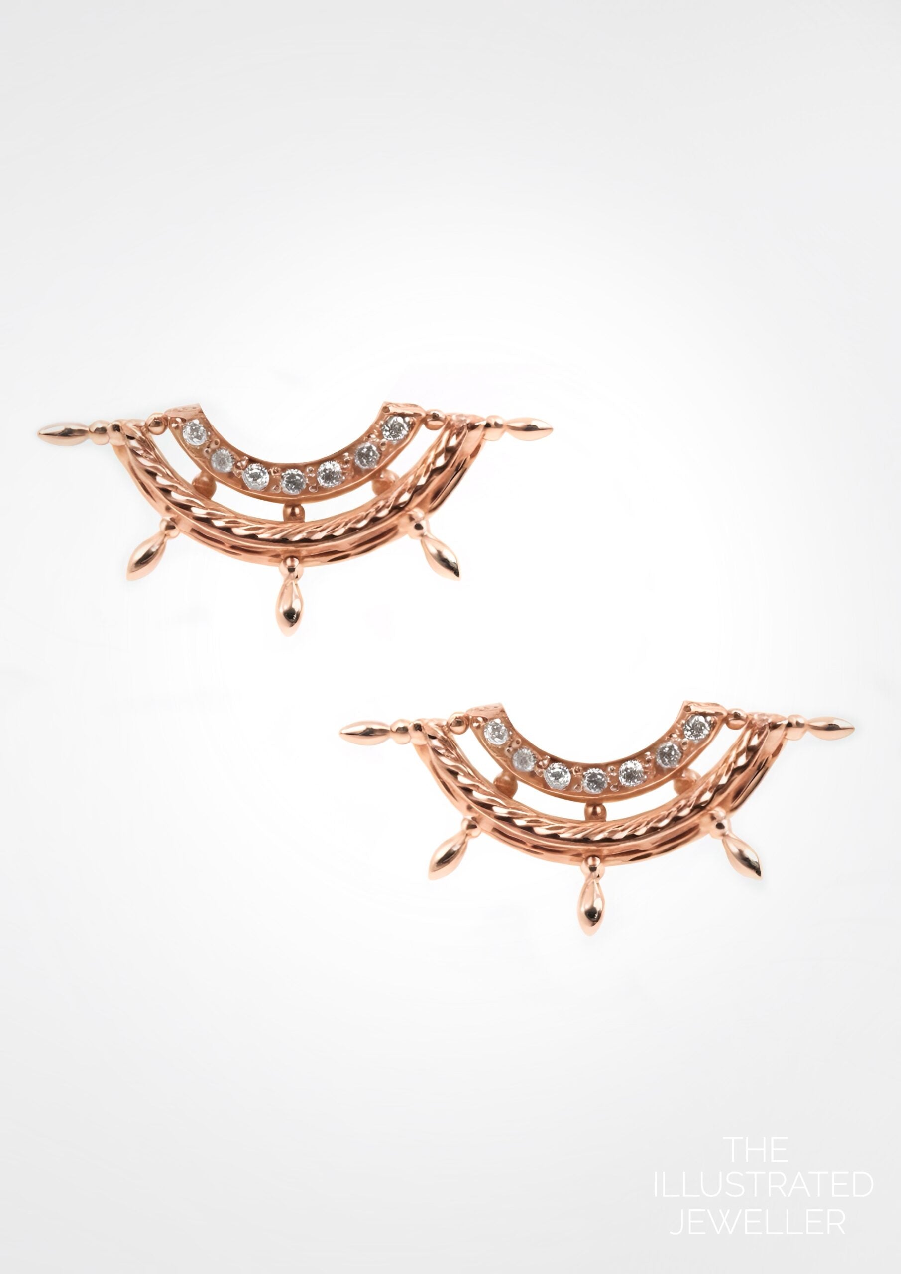Ship wreck stud earrings Rose gold