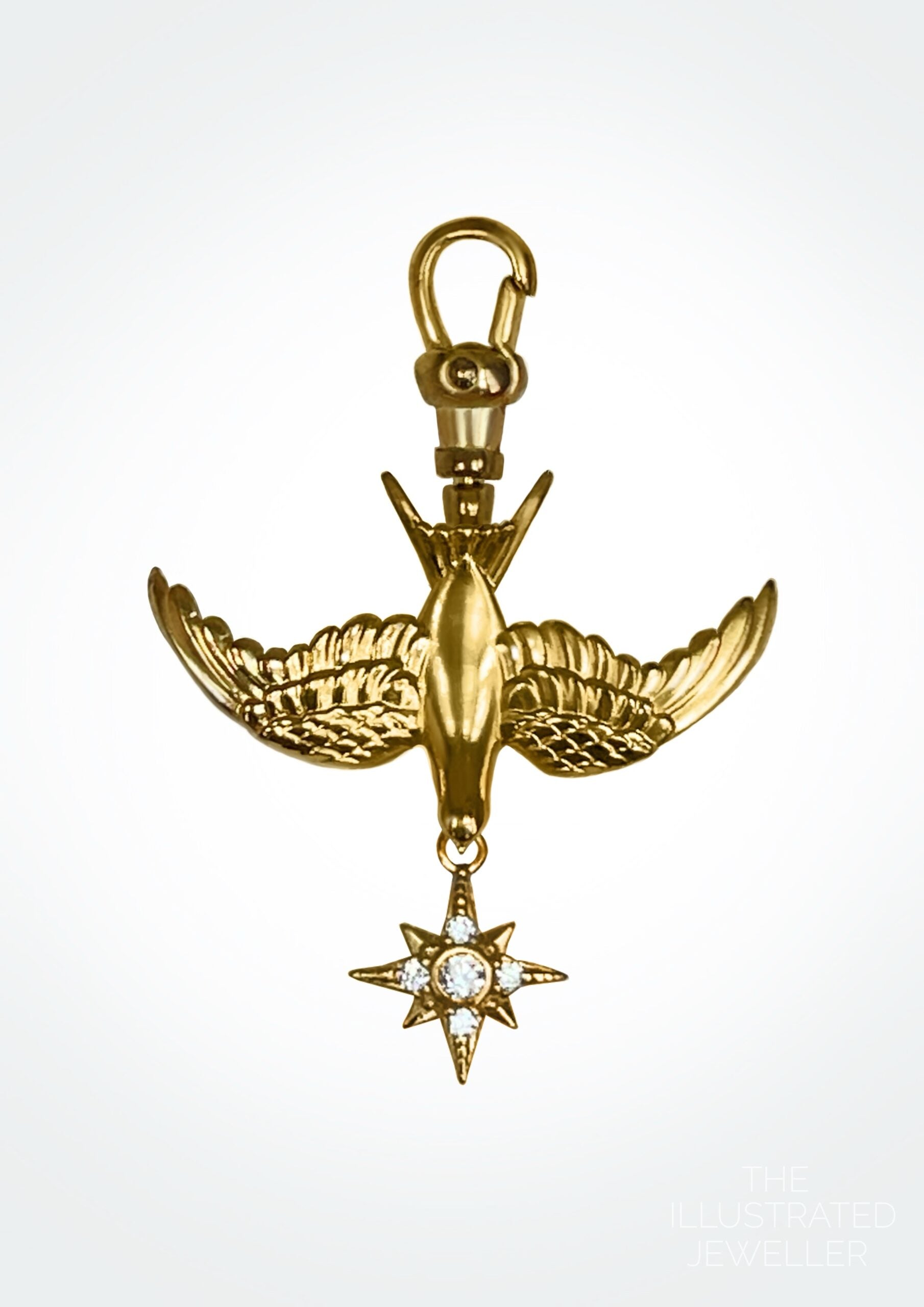 “Safe return” Golden swallow 8 pointed star charm