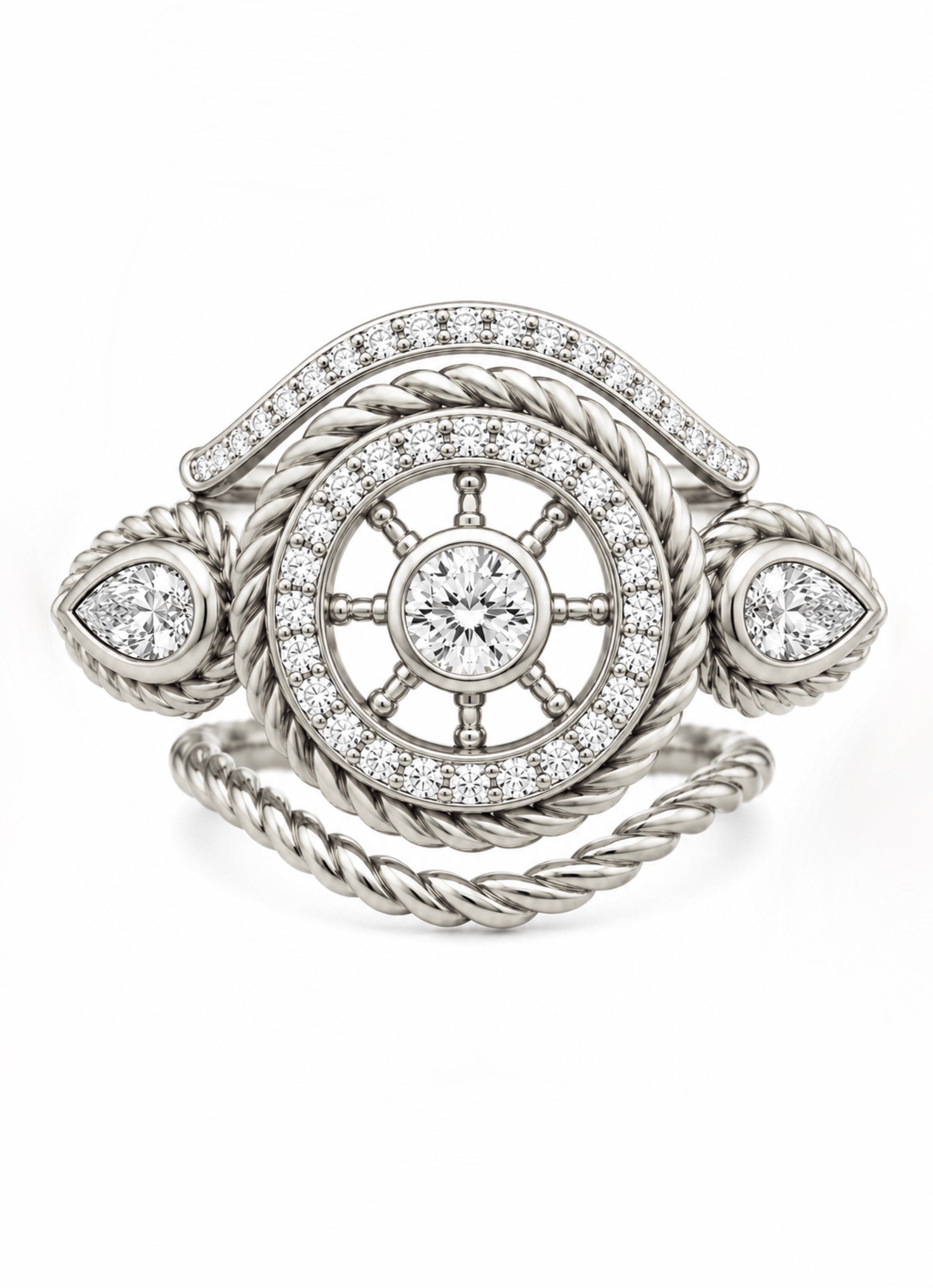 Eye of the Storm Diamond Ring Stack