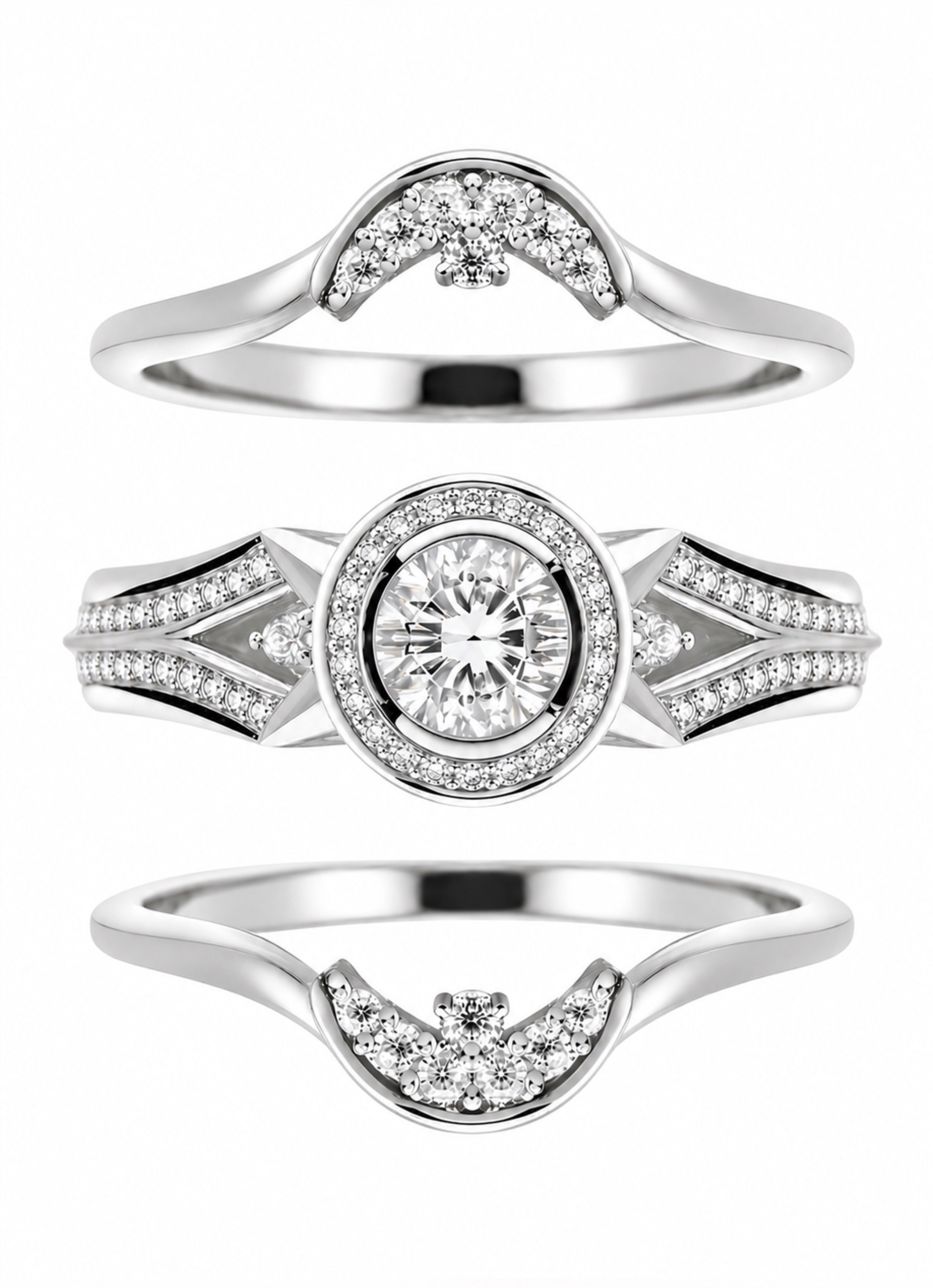 Moon & Stars Diamond Bridal Stack