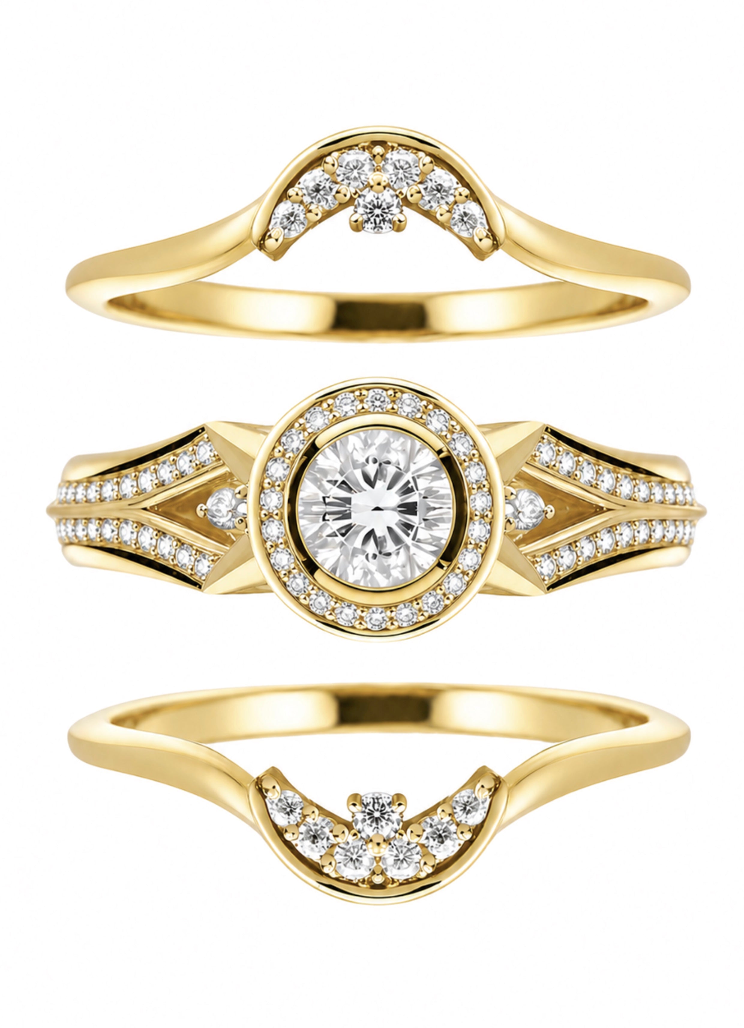 Moon & Stars Diamond Bridal Stack