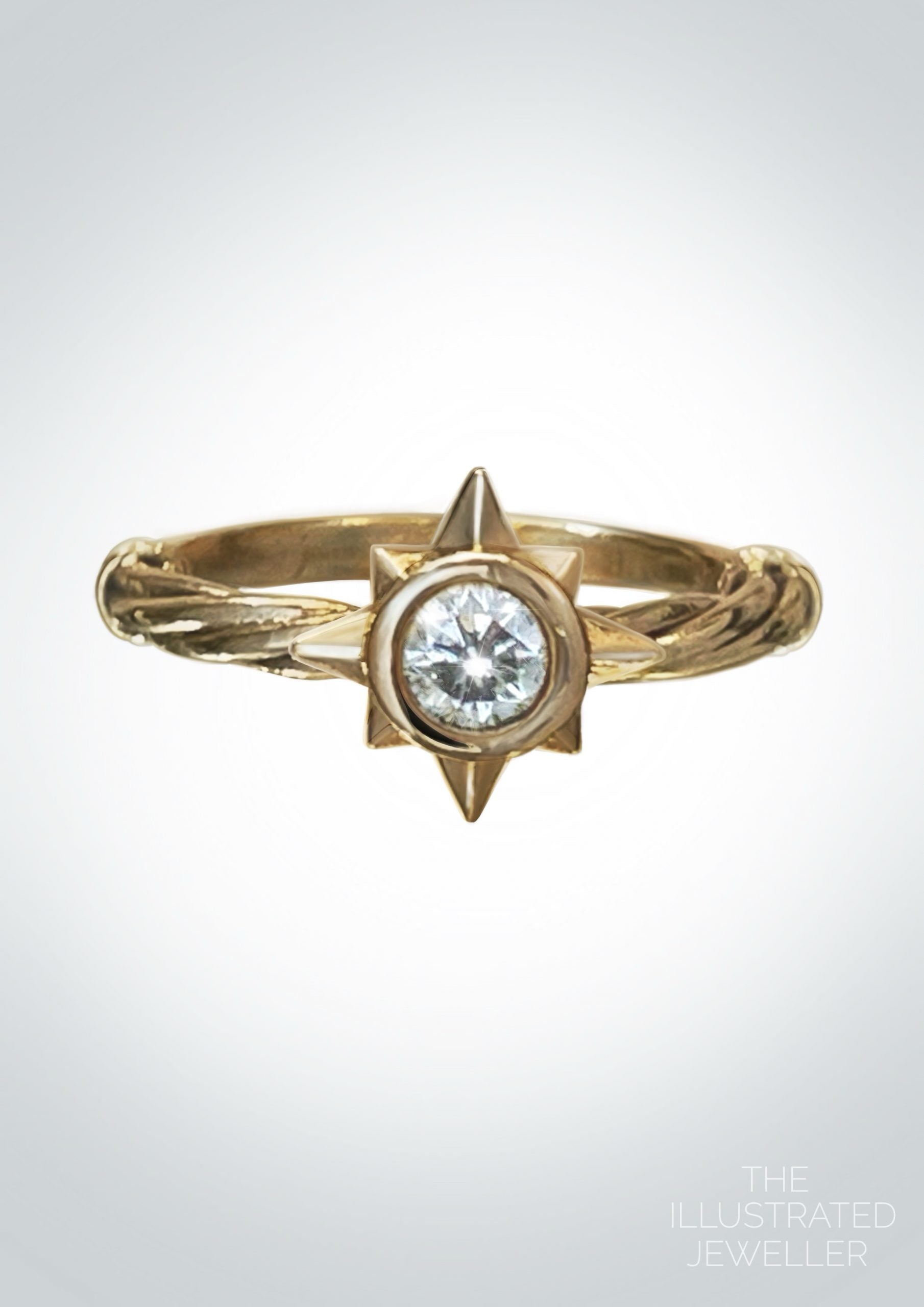 nautical star ring with gemstone