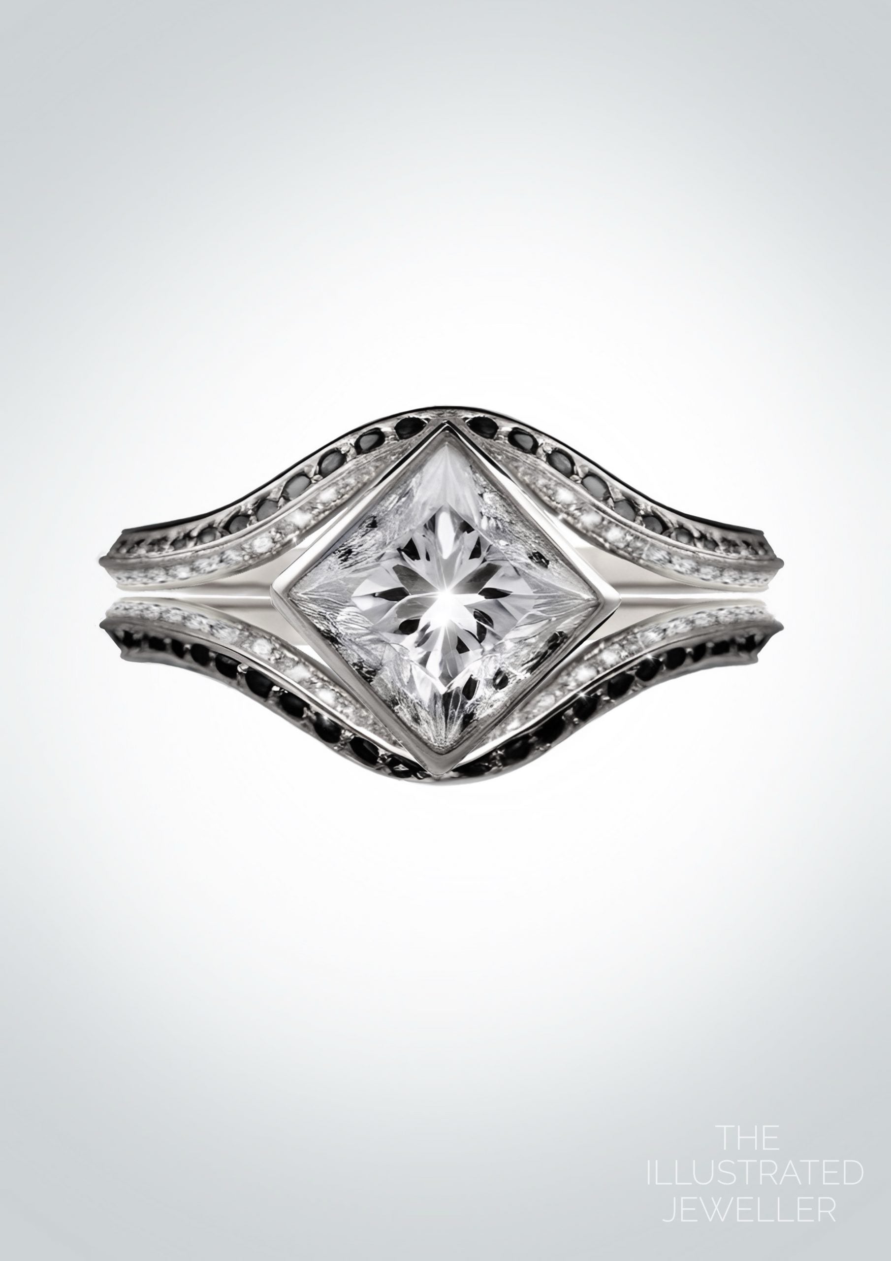 white gold and diamond bridal set