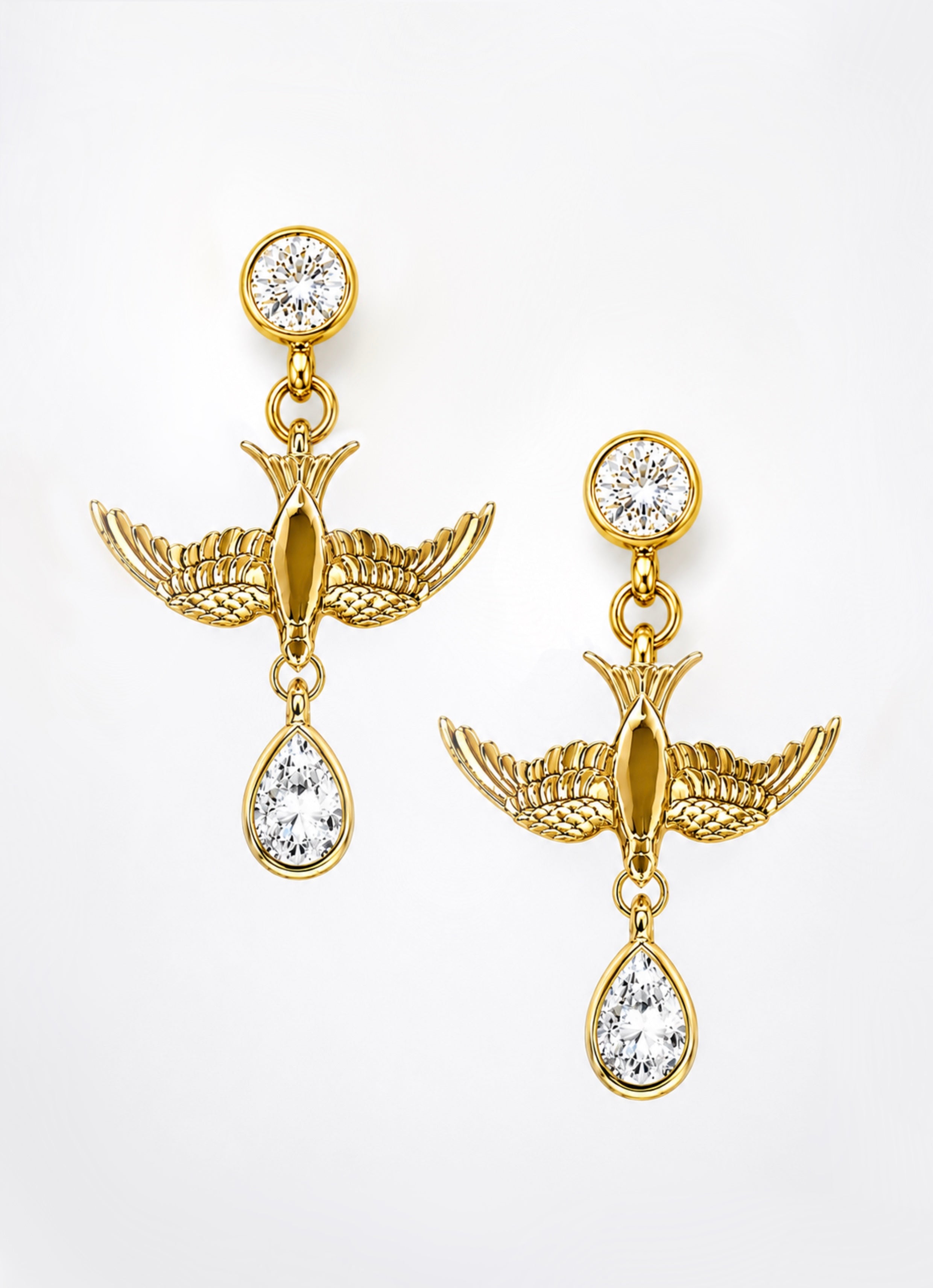 Swallow Swoop Diamond Drop Earrings