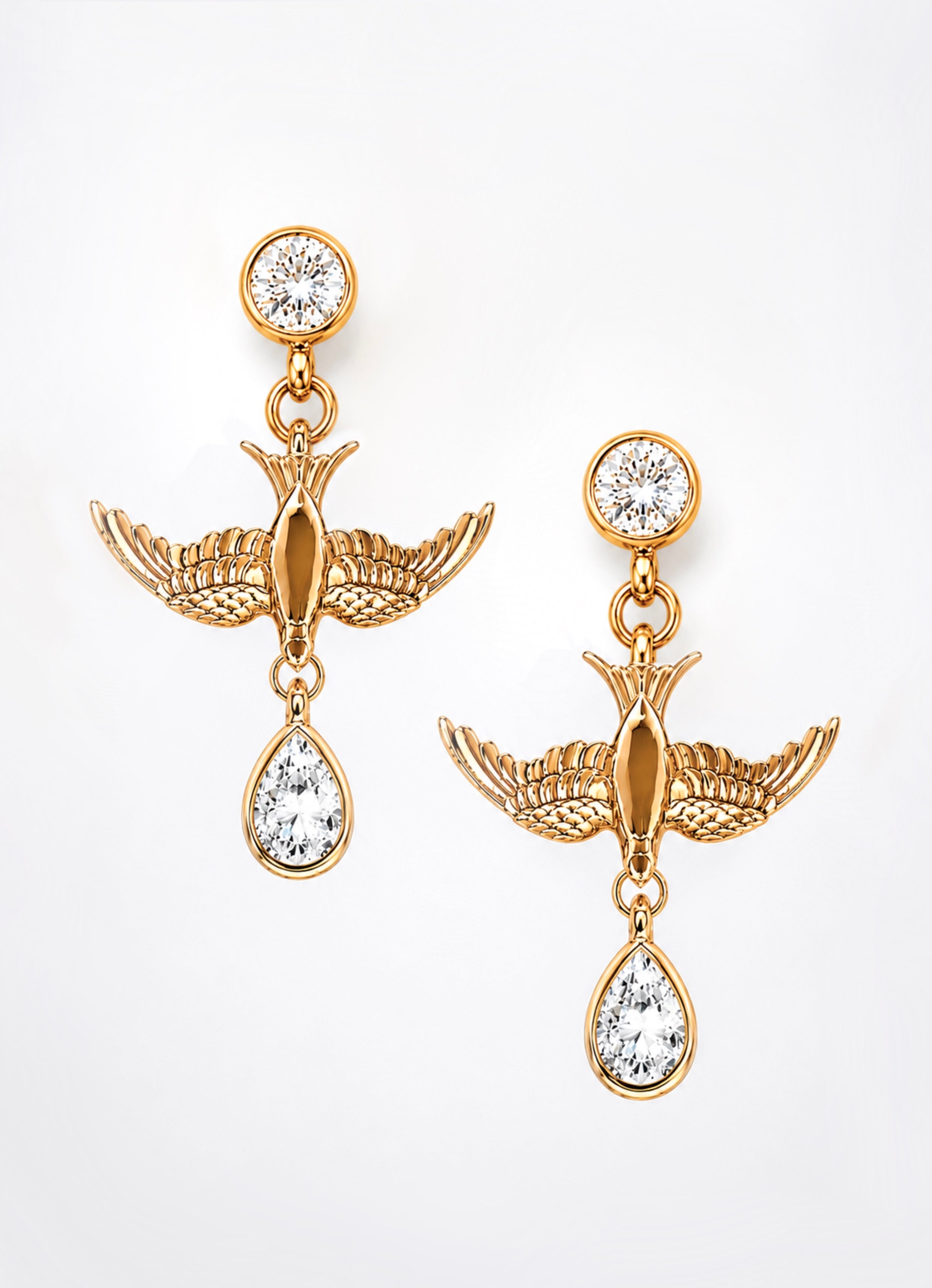 Swallow Swoop Diamond Drop Earrings
