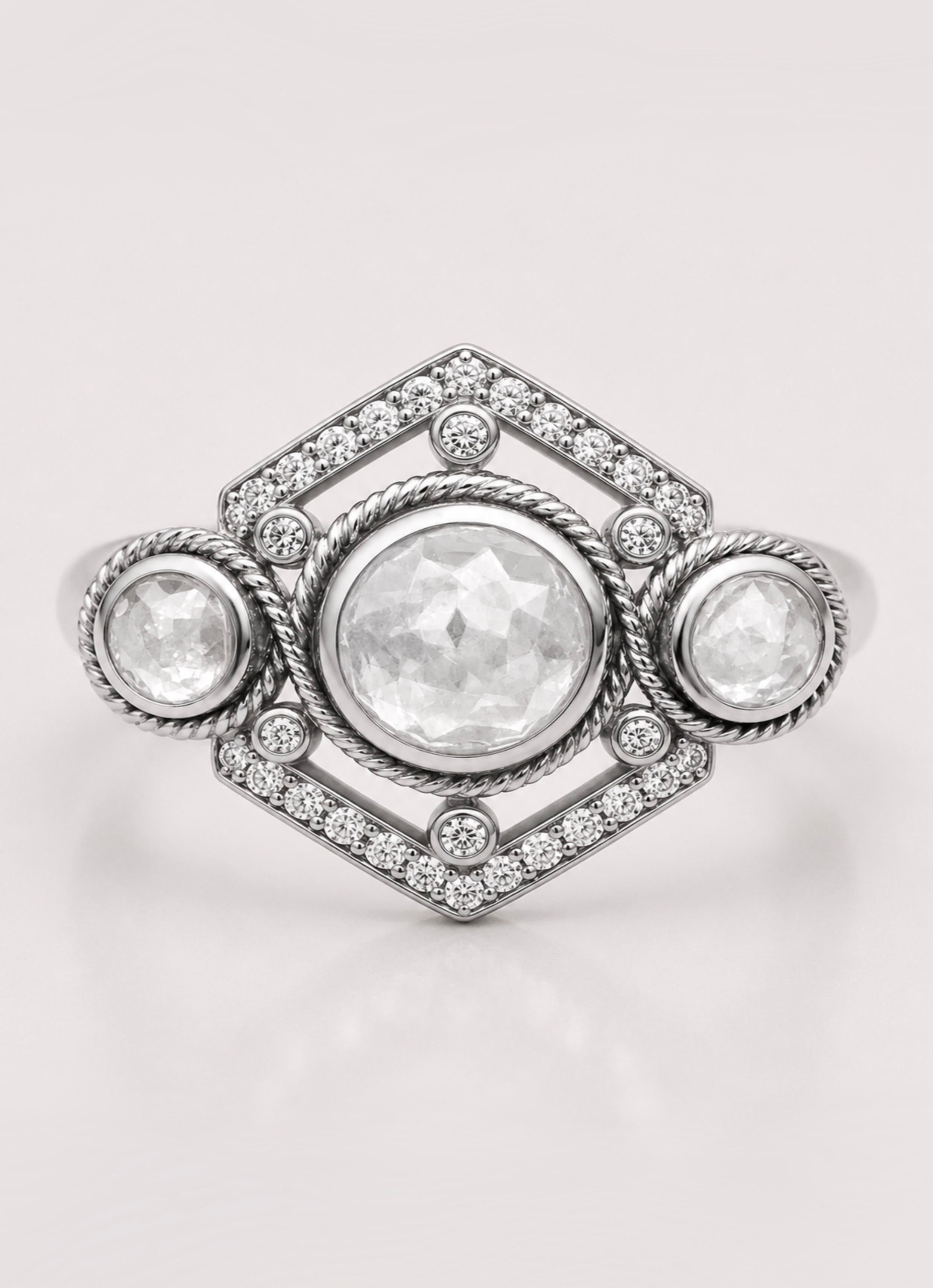 Celestial Twisted Rope Diamond Ring