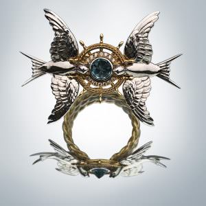 “Ascension ring” & “Ship wreck”stacks, yellow & white gold (mirror finish)