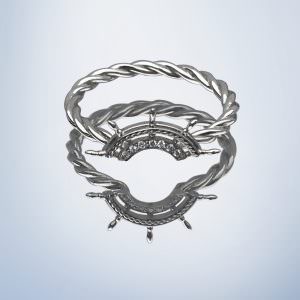 “Ship wreck” stacks x2 White gold (mirror finish)