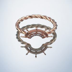 “Ship wreck” stacks x2 Rose gold (mirror finish)