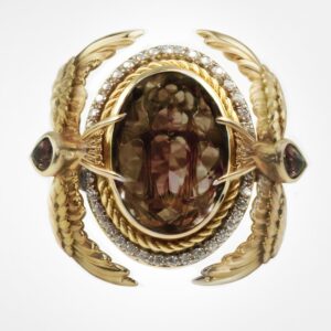 “Lost at sea” gemstone ring Yellow gold