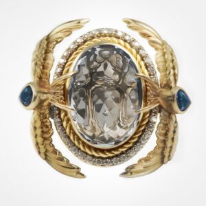“Lost at sea” gemstone cocktail ring White gold